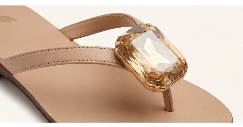 AYNA GOLD SLIP-ON SANDALS (ZBN-25004)