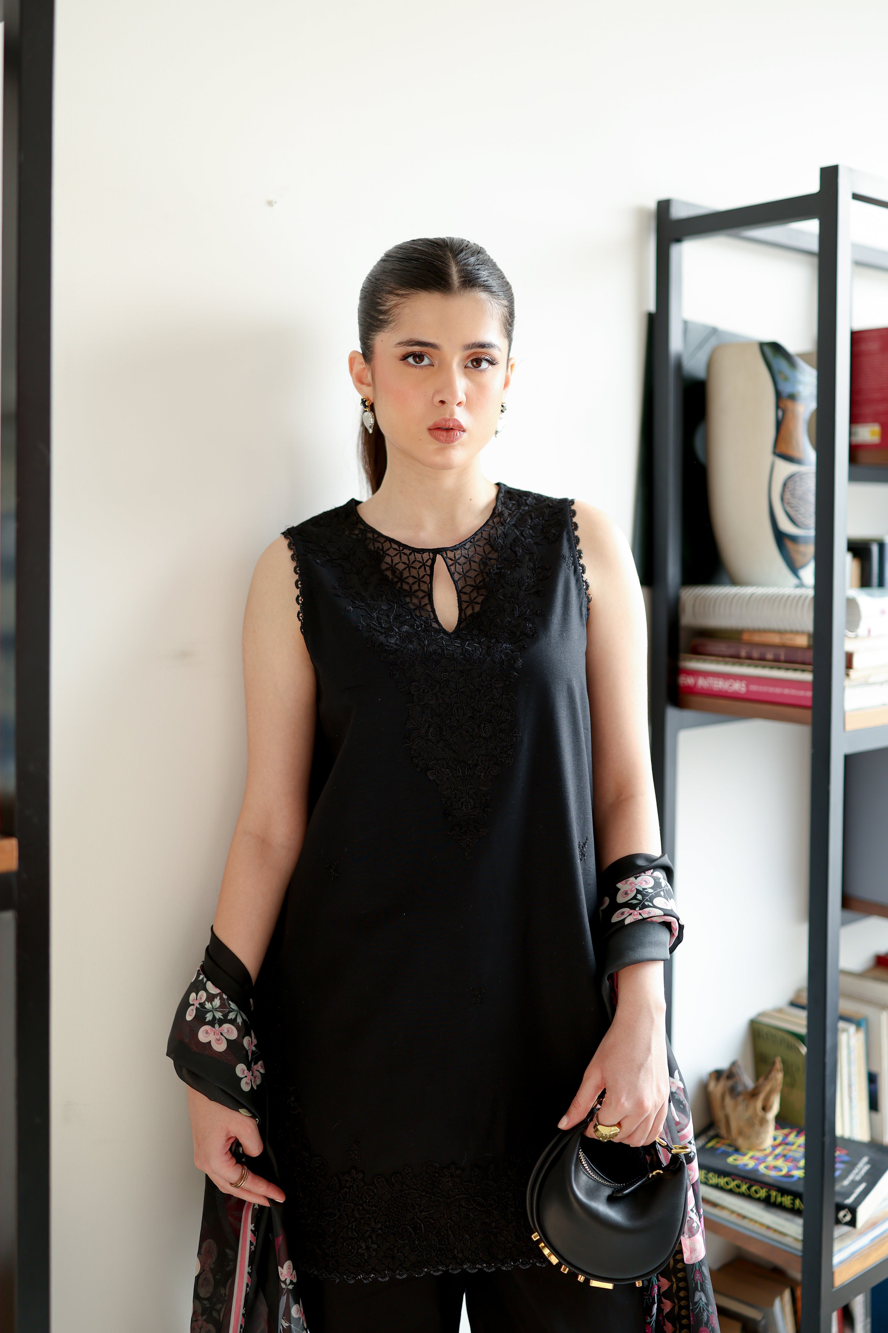 JET BLACK LUXURY EMBROIDERED 3 PCS SET (NPA3-25430)-READY TO WEAR