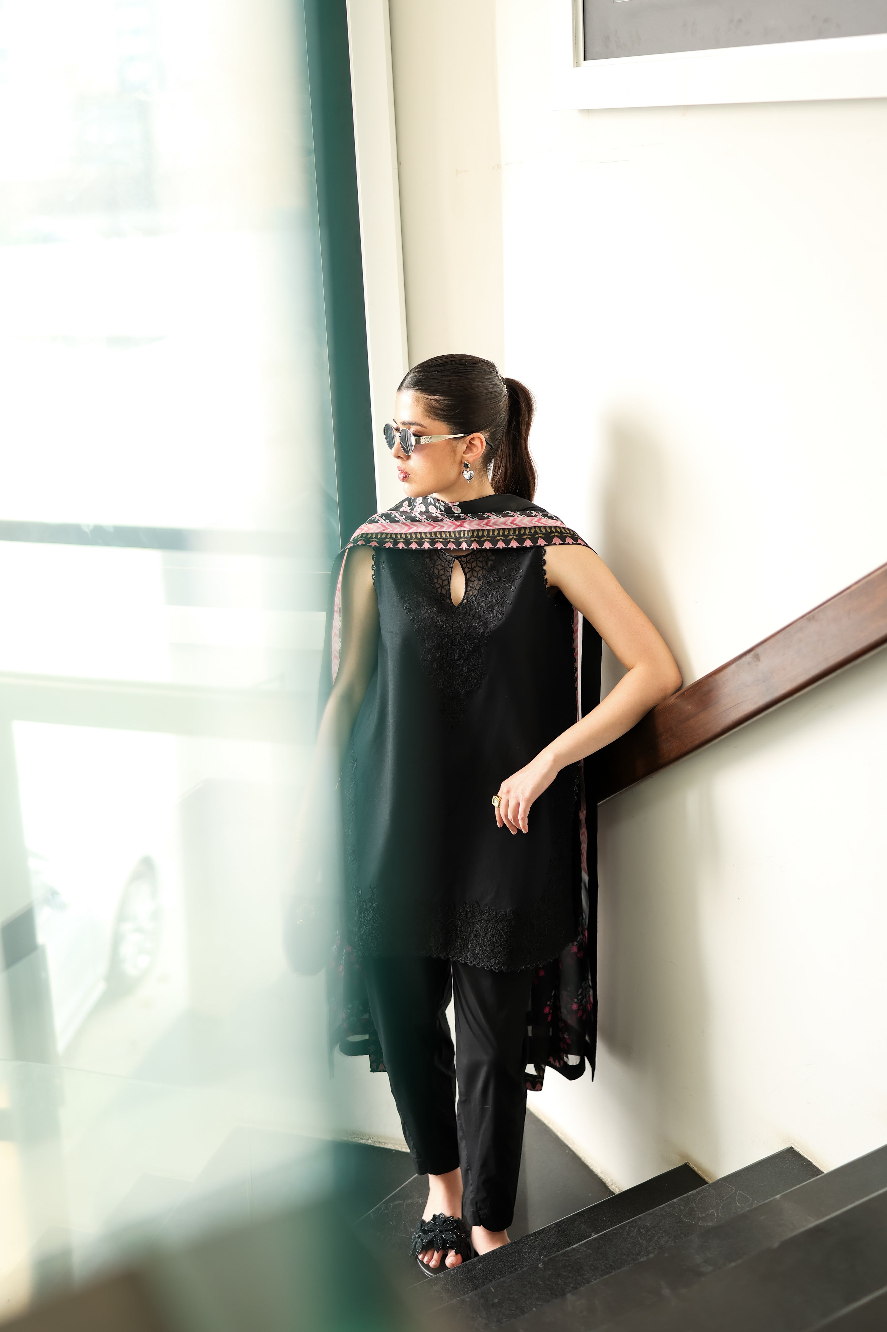 JET BLACK LUXURY EMBROIDERED 3 PCS SET (NPA3-25430)-READY TO WEAR