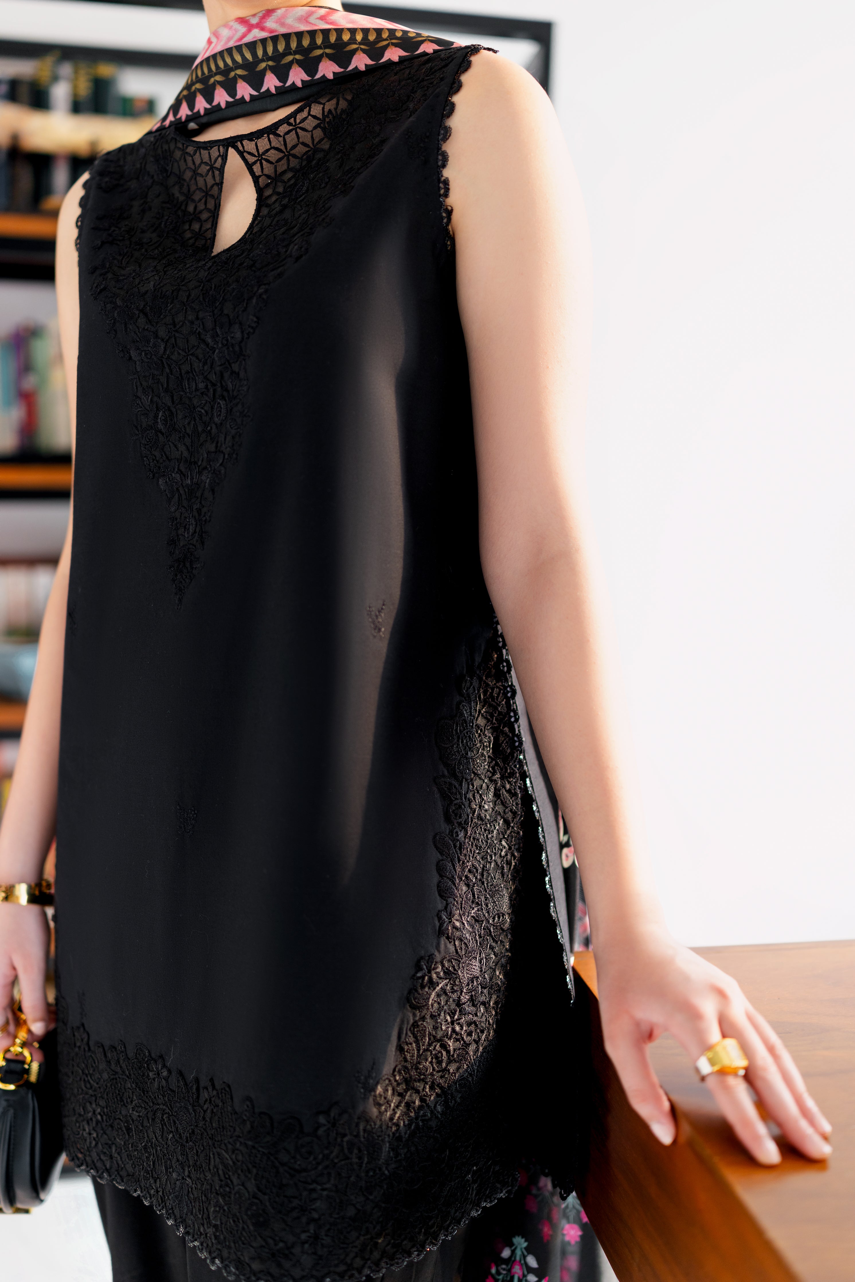 JET BLACK LUXURY EMBROIDERED 3 PCS SET (NPA3-25430)-READY TO WEAR