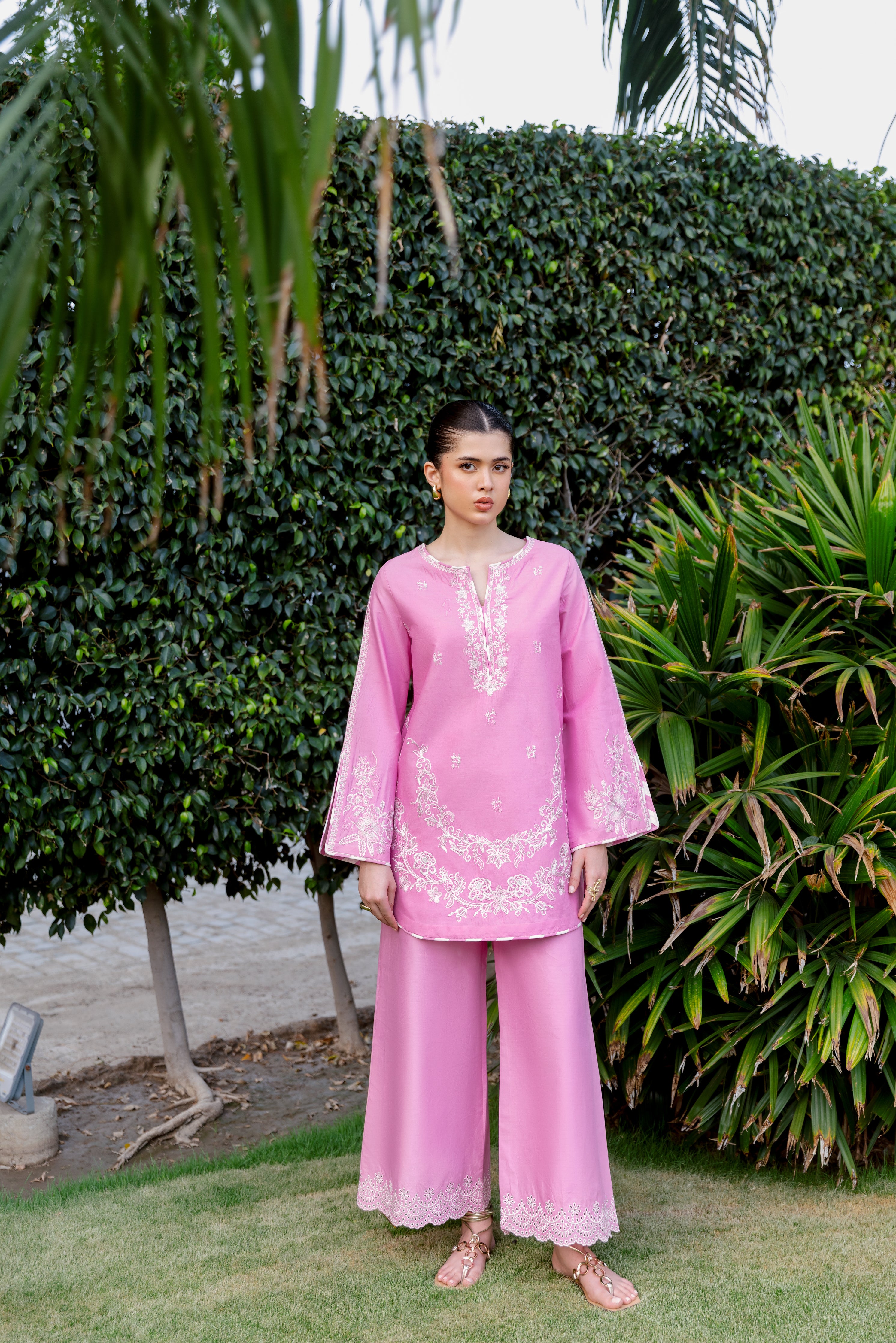 BRIGHT PINK LUXURY EMBROIDERED 2PCS SET (NPA2-25305) - READY TO WEAR