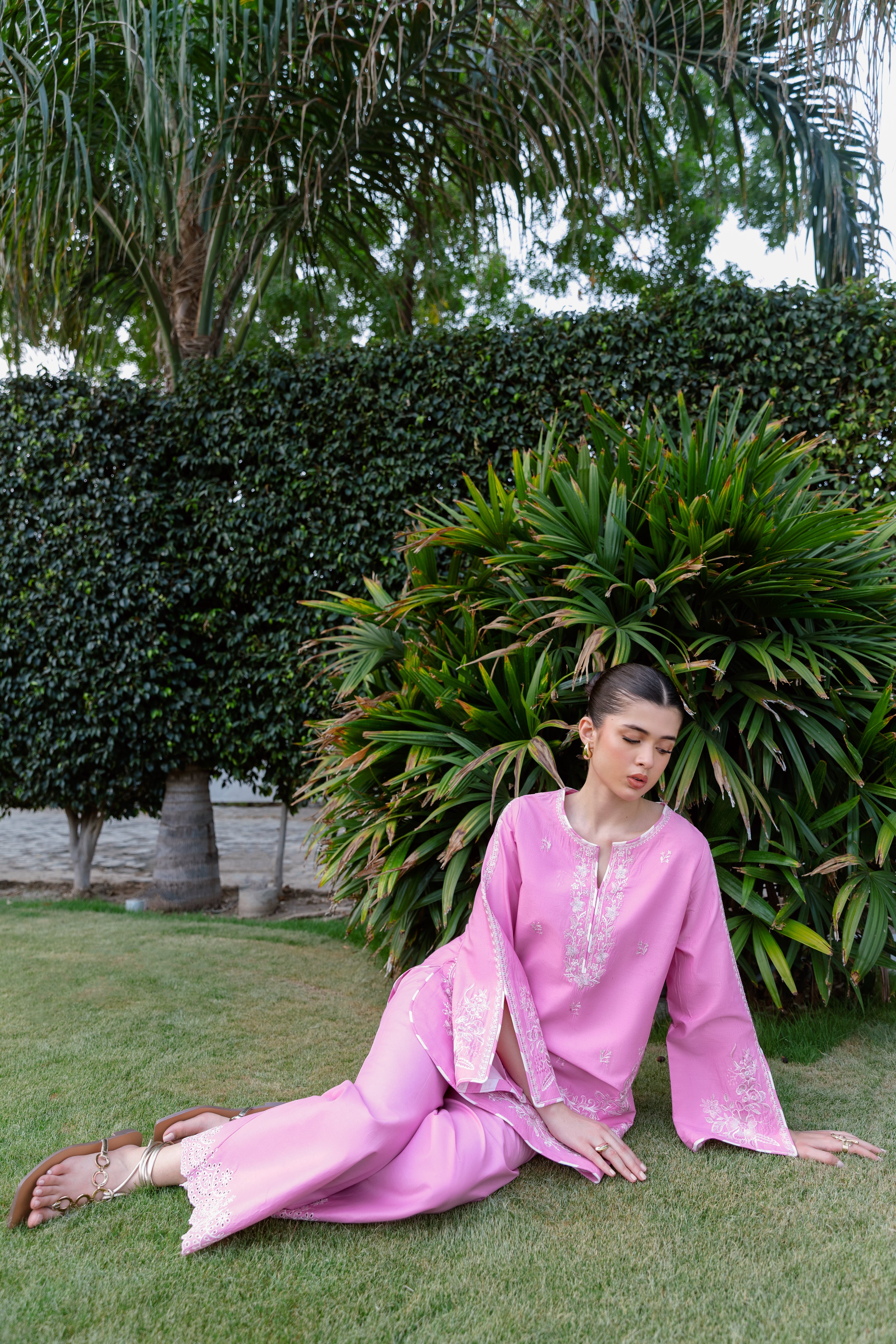 BRIGHT PINK LUXURY EMBROIDERED 2PCS SET (NPA2-25305) - READY TO WEAR