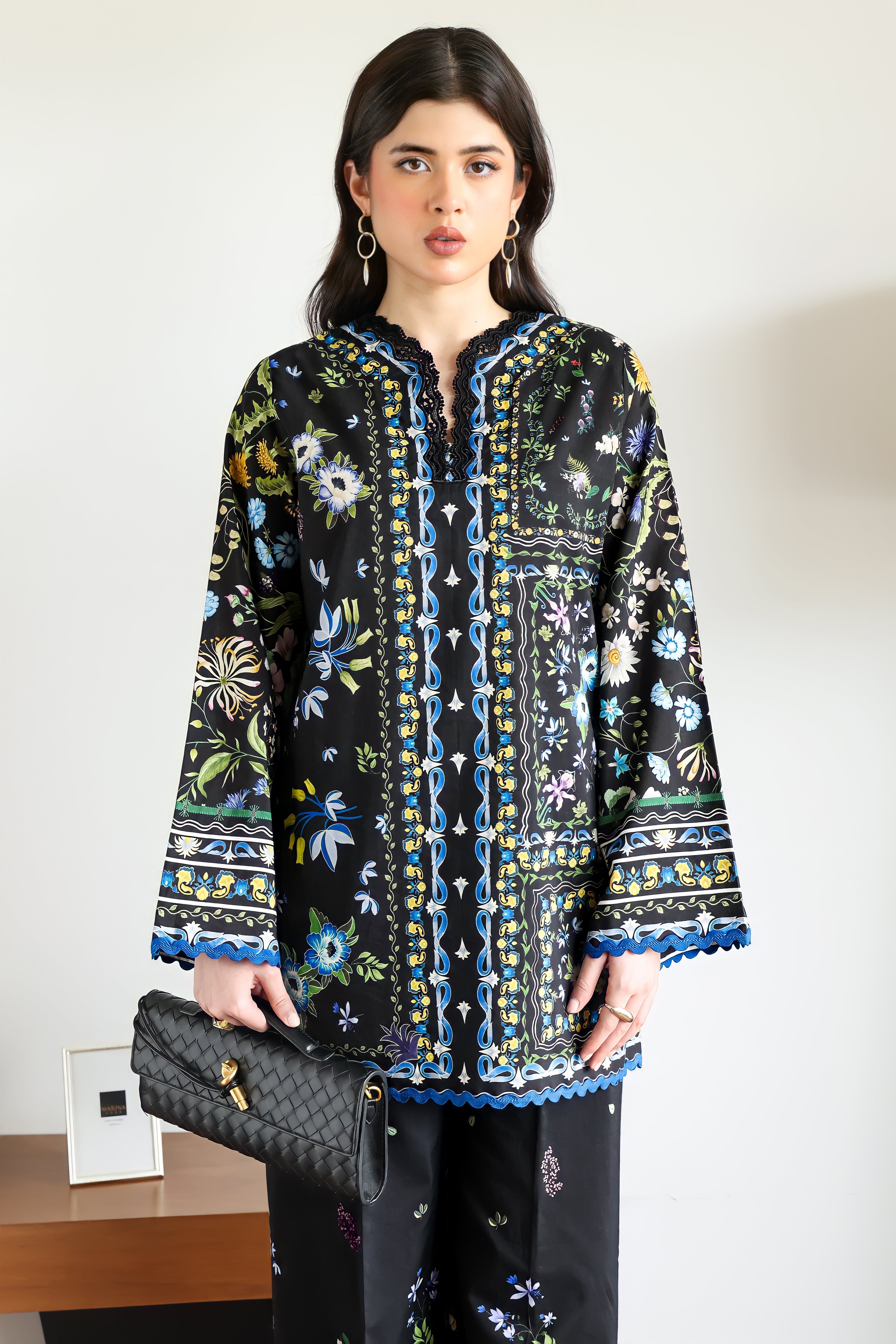 BLACK LUXURY PRINTED 2PCS SET (NPA2-25309)-READY TO WEAR