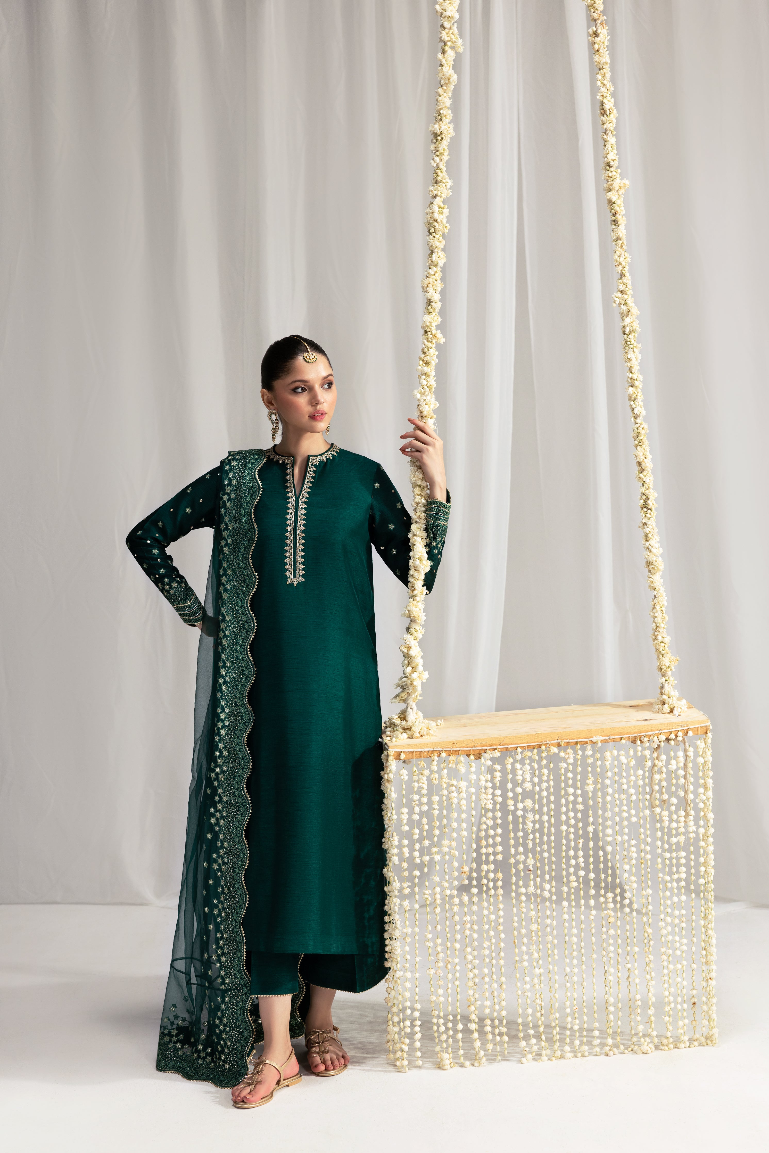EMERALD GREEN LUXURY WEDDING EDIT 2025 (NPA3-25436) - Booked till Sept Oct taking Orders for Nov