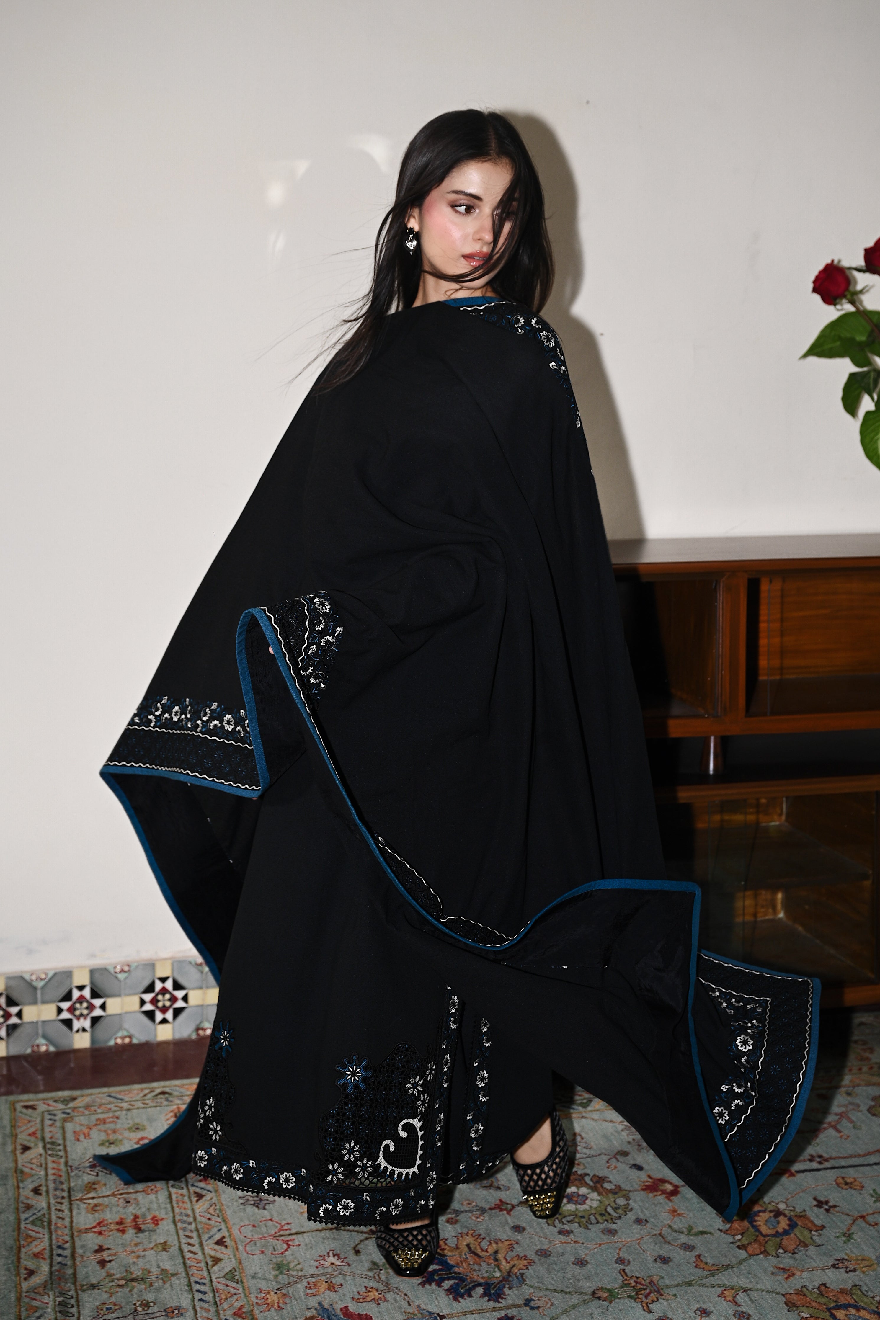 BLACK LUXURY EMBROIDERED KARANDI 3PCS SET (NPA3-25444)-READY TO WEAR