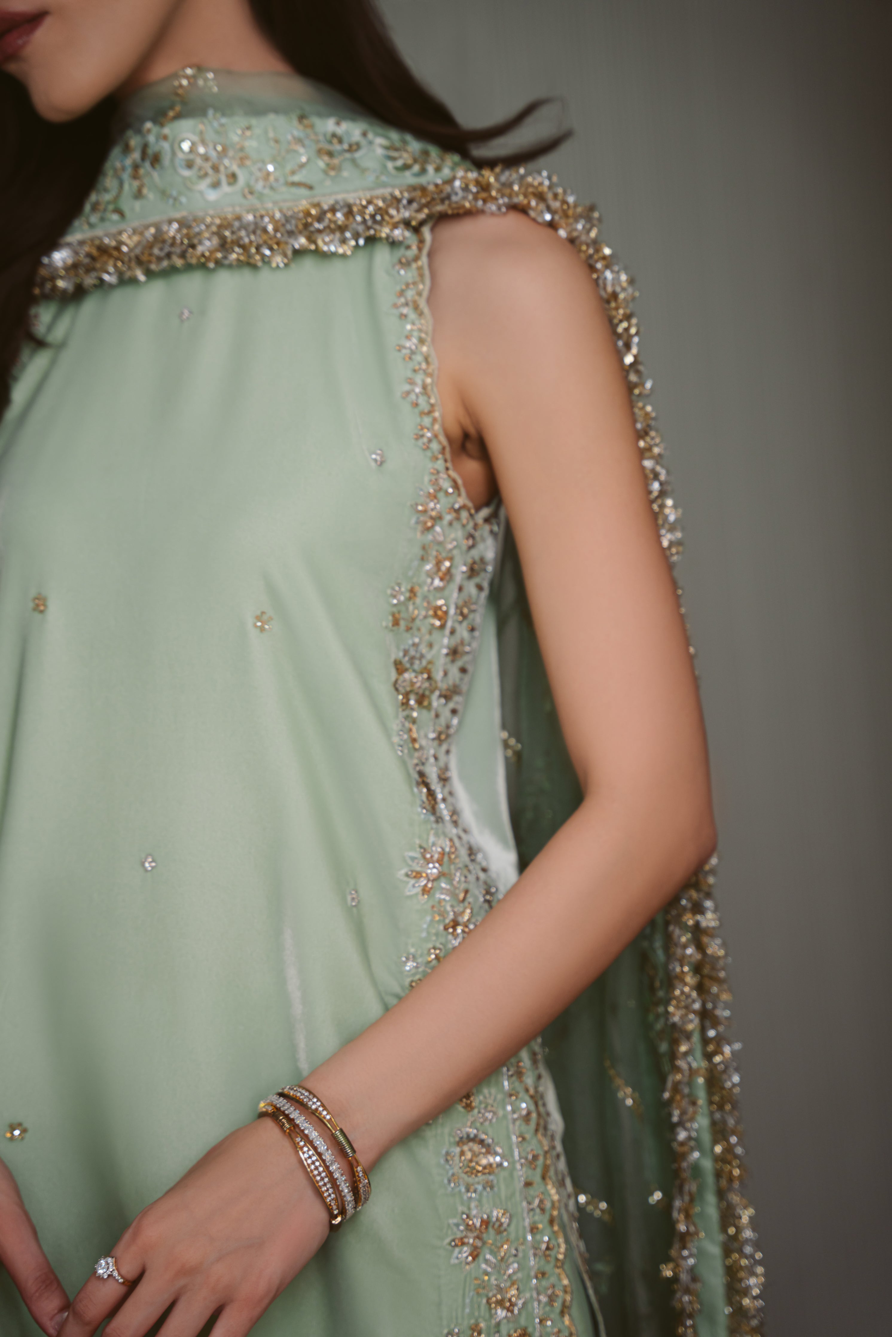 PASTEL MINT LUXURY VELVET COUTURE (NPA3-25456)