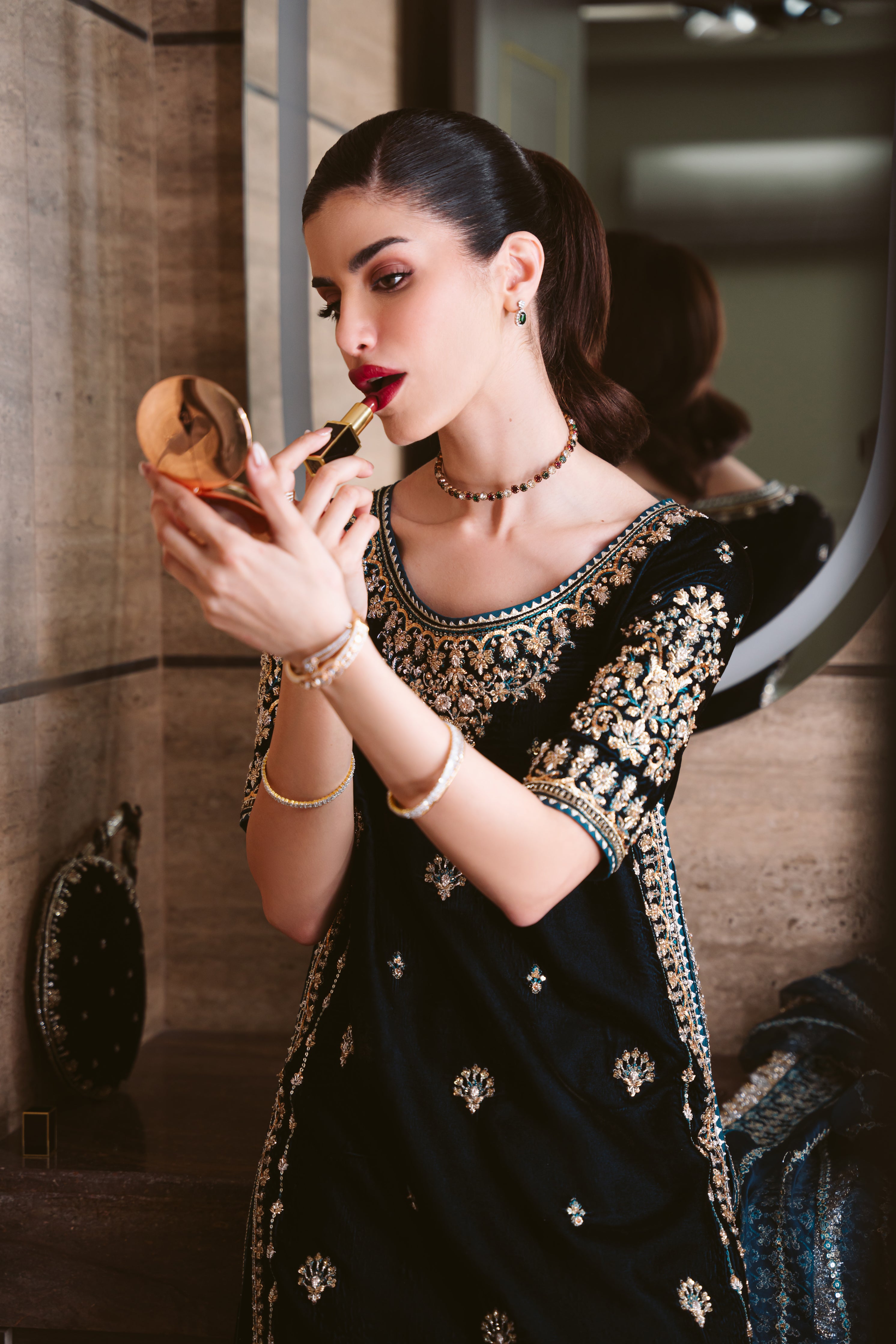 TEAL LUXURY VELVET COUTURE (NPA3-25461)