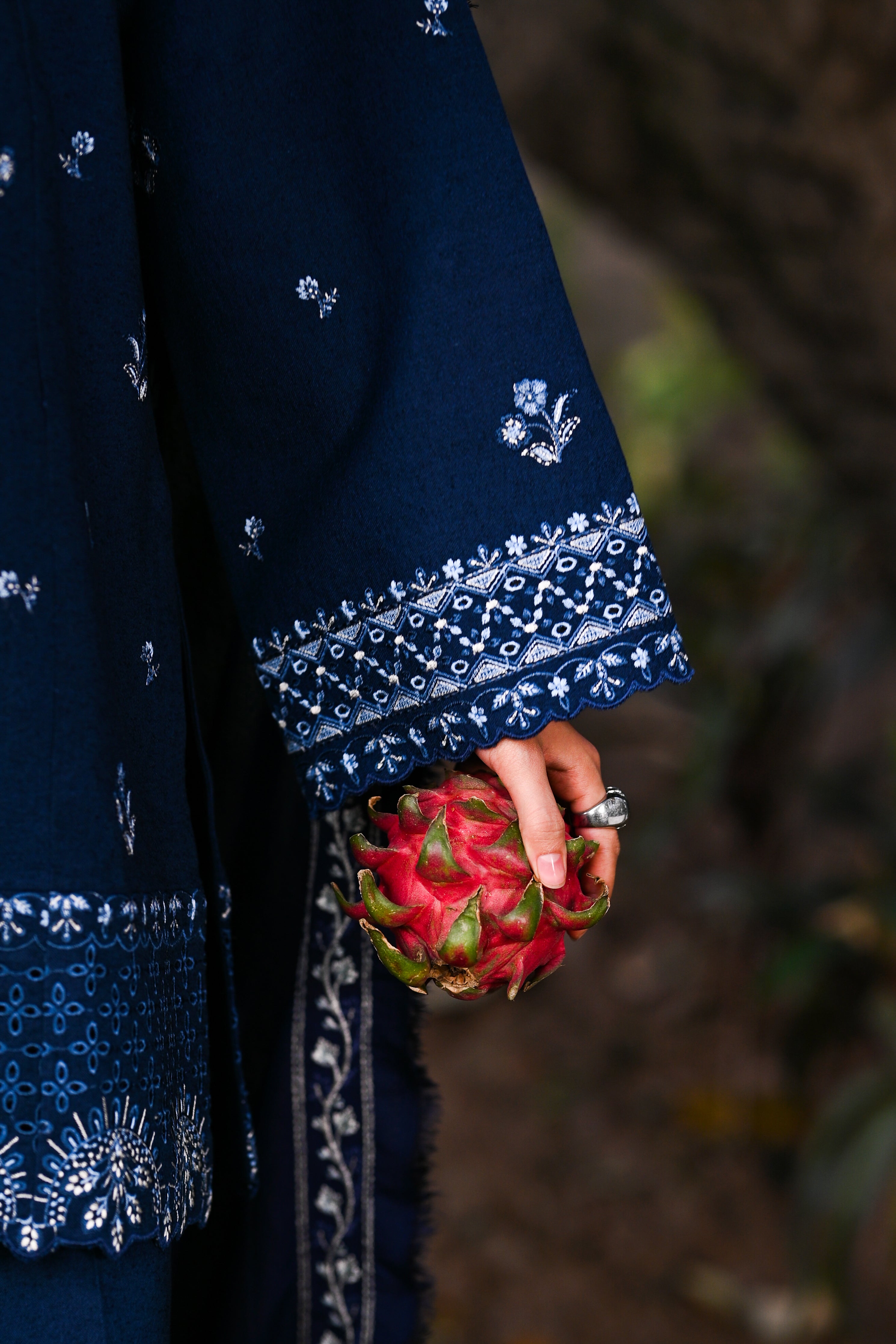 DEEP BLUE LUXURY EMBROIDERED KARANDI 2PCS SET (NPA2-25320)-READY TO WEAR