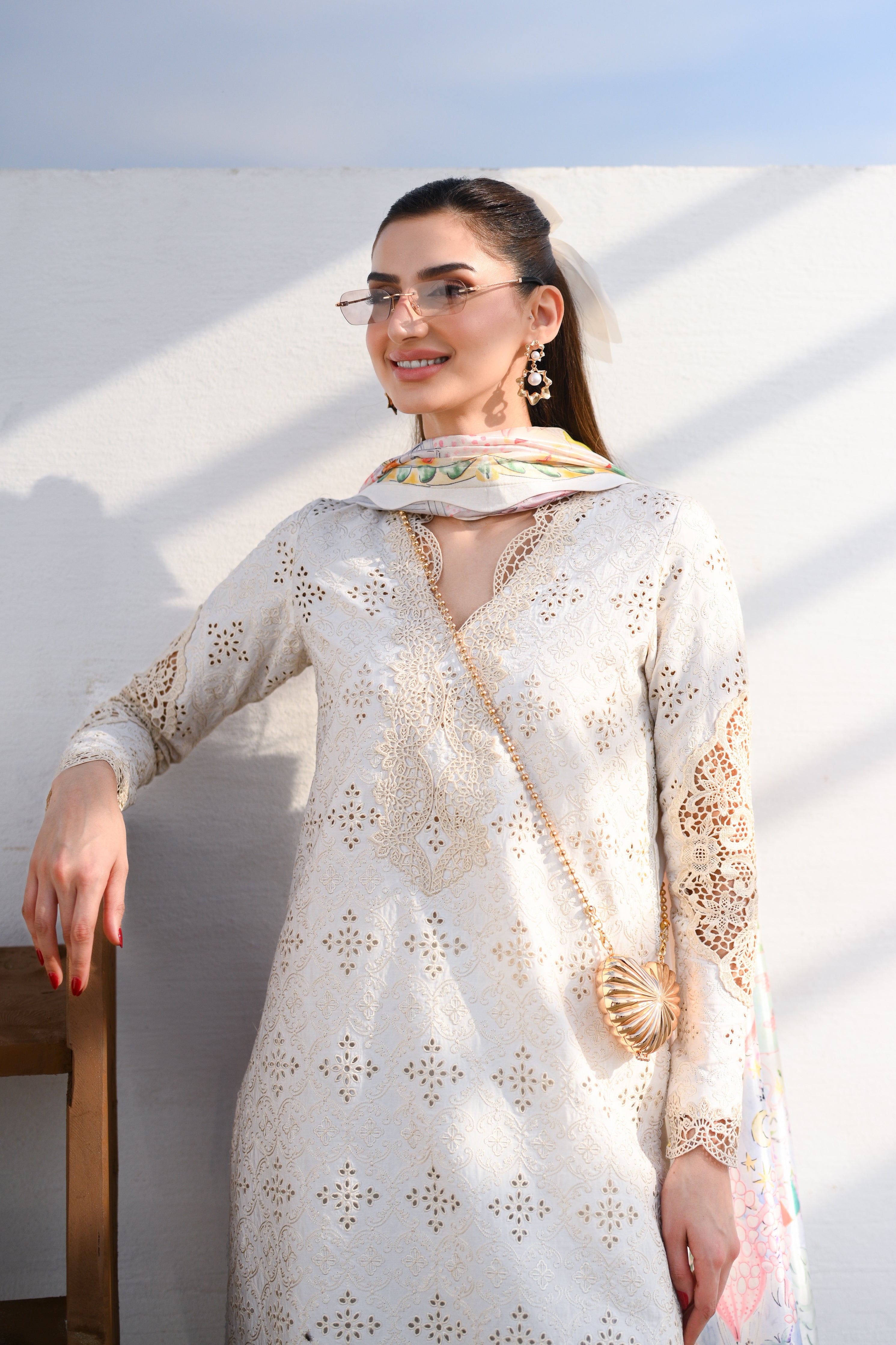 IVORY LUXURY EMBROIDERED LAWN SET (NEL-26604) LUXURY LAWN x EID 2026