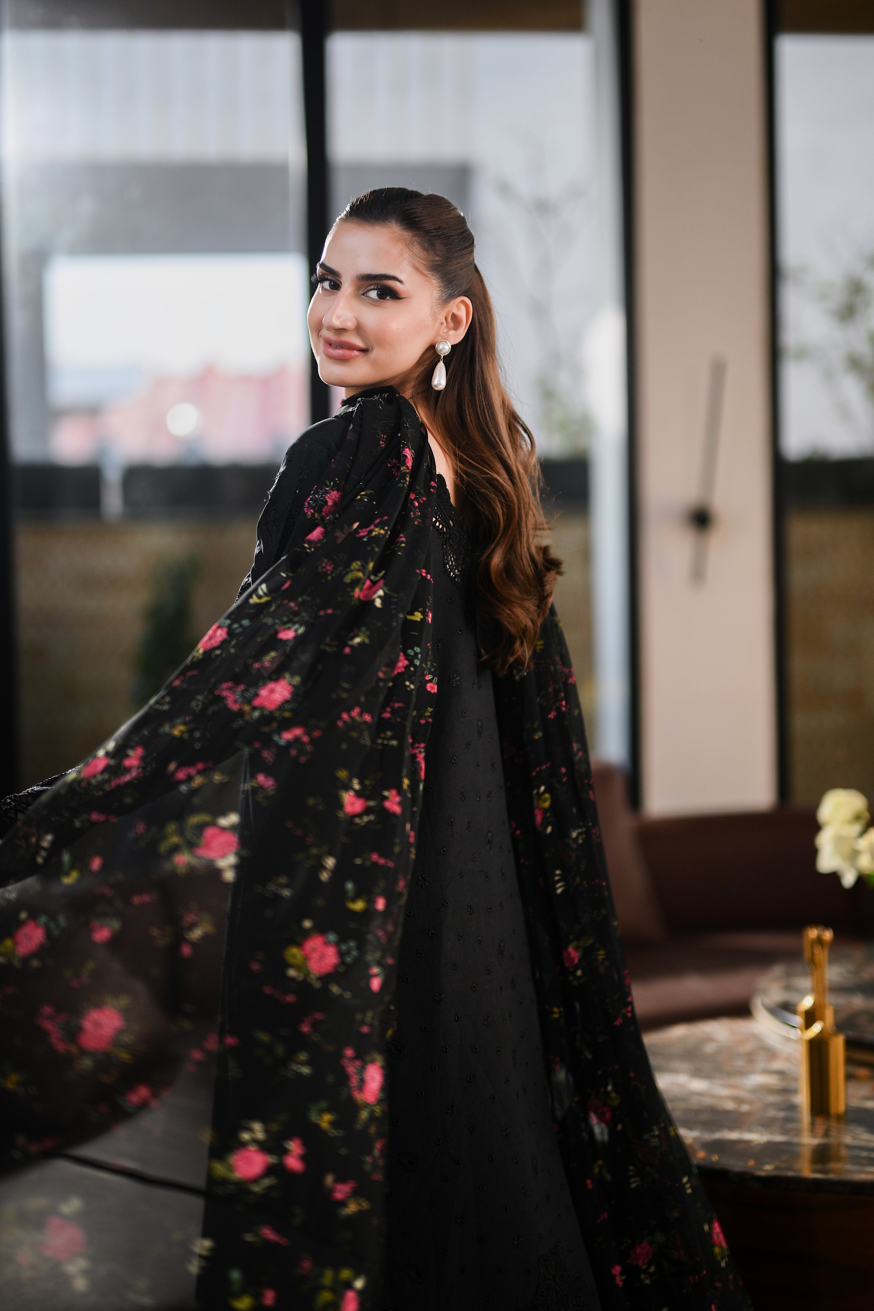 BLACK LUXURY EMBROIDERED LAWN (NEL-26602) LUXURY LAWN x EID 2026