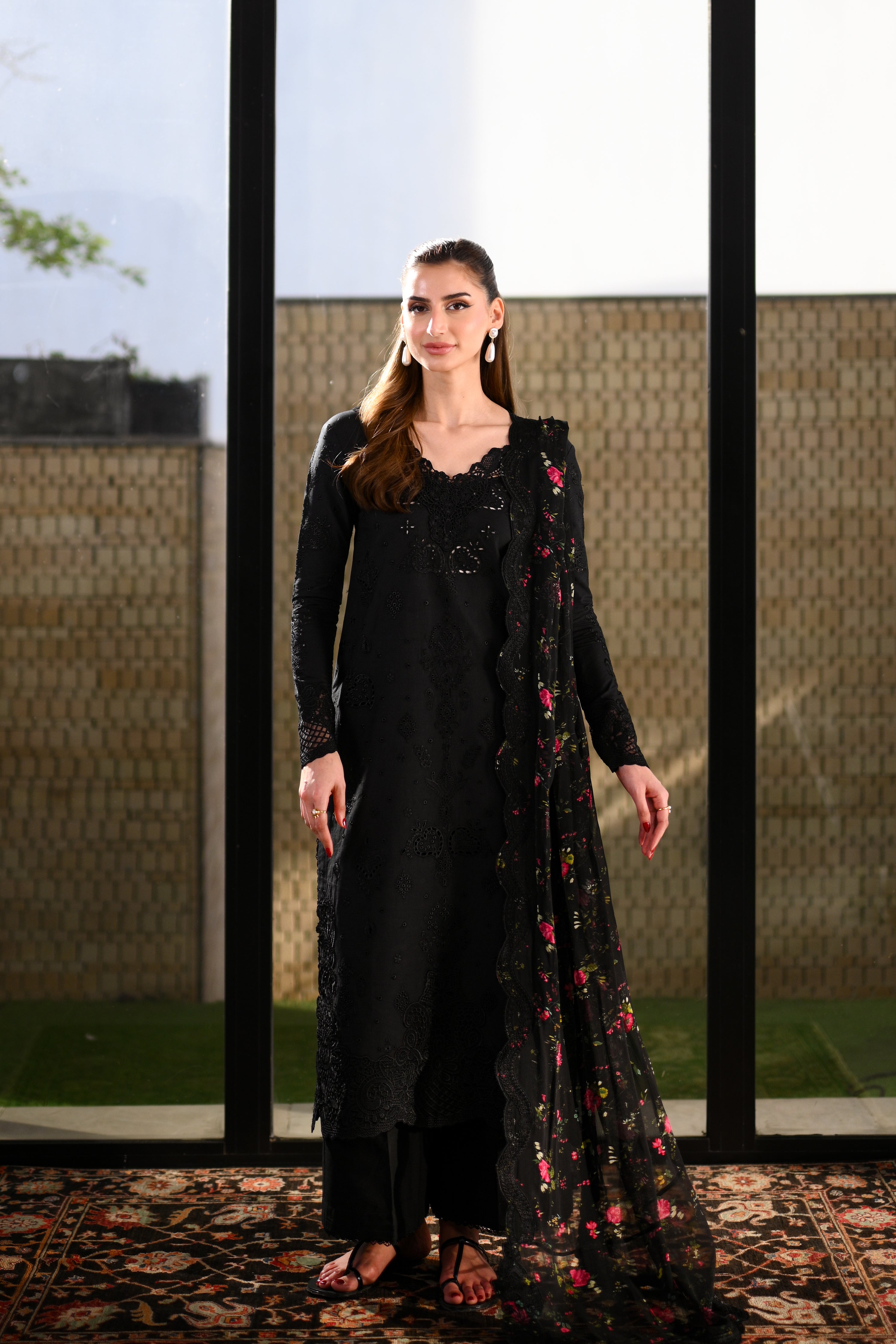 BLACK LUXURY EMBROIDERED LAWN (NEL-26602) LUXURY LAWN x EID 2026