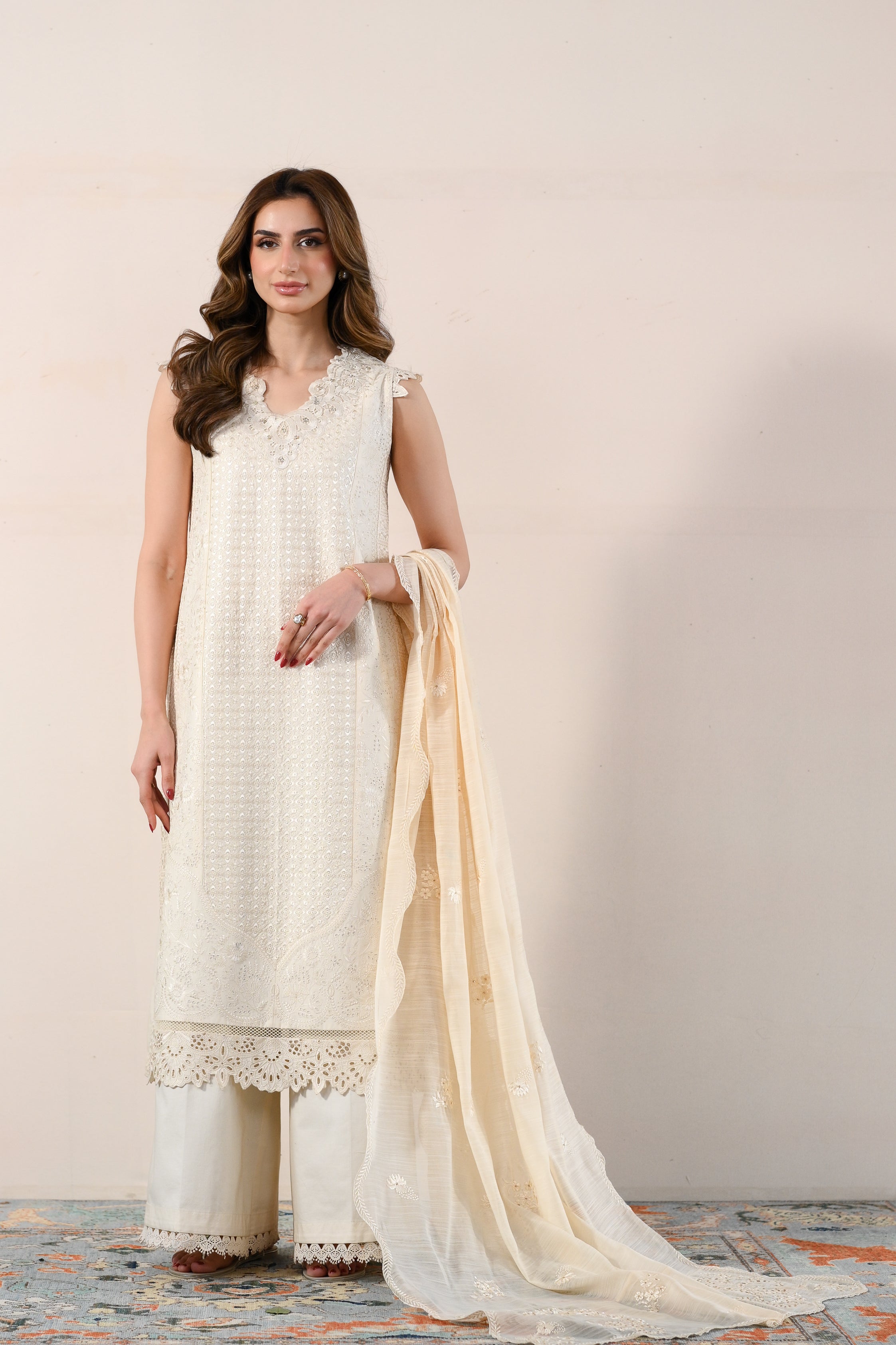 IVORY LUXURY EMBROIDERED LAWN 3PCS SET (NPA3-26417) - READY TO WEAR 2026