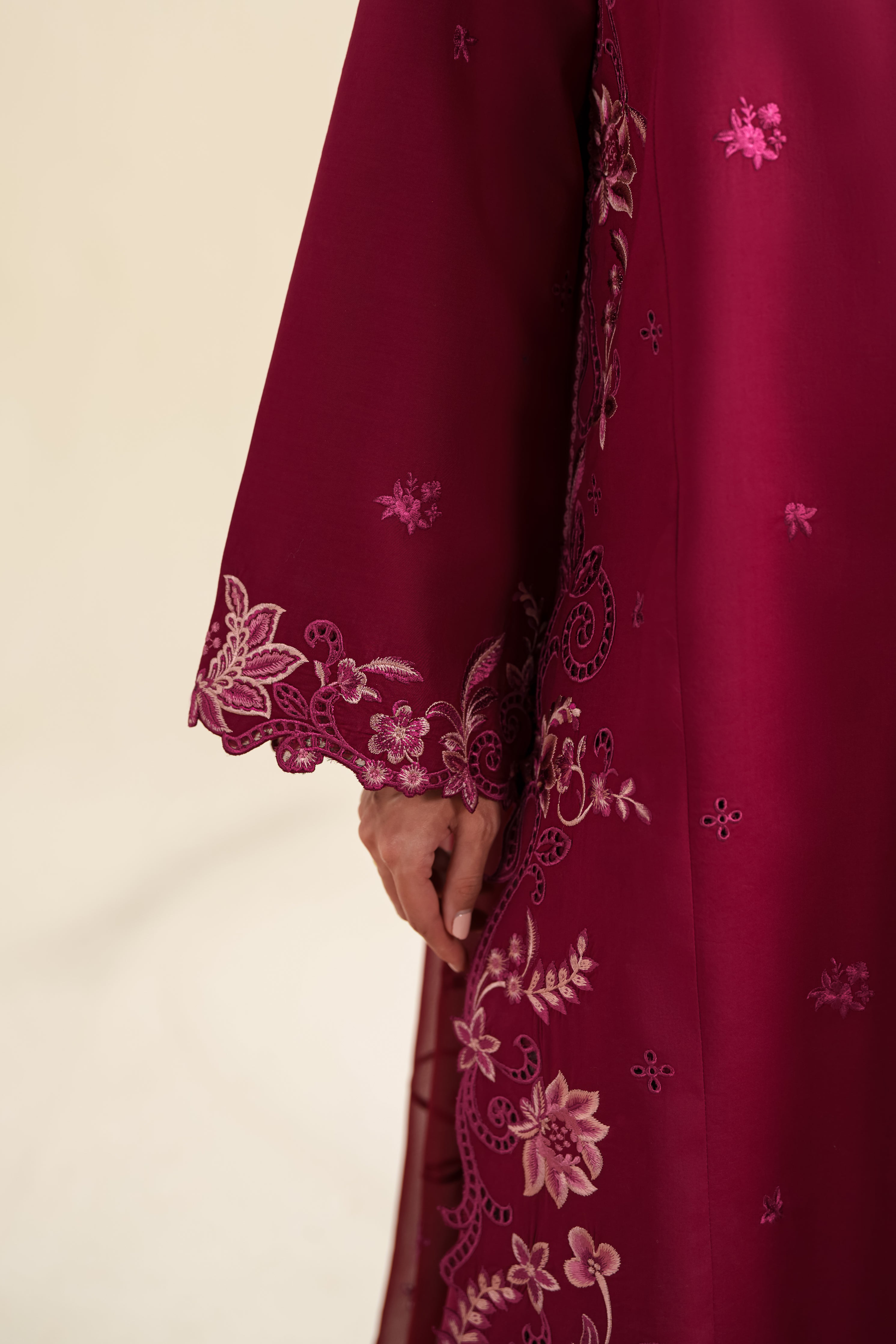 DEEP PINK LUXURY EMBROIDERED 3PCS SET (NPA3-26425) - READY TO WEAR