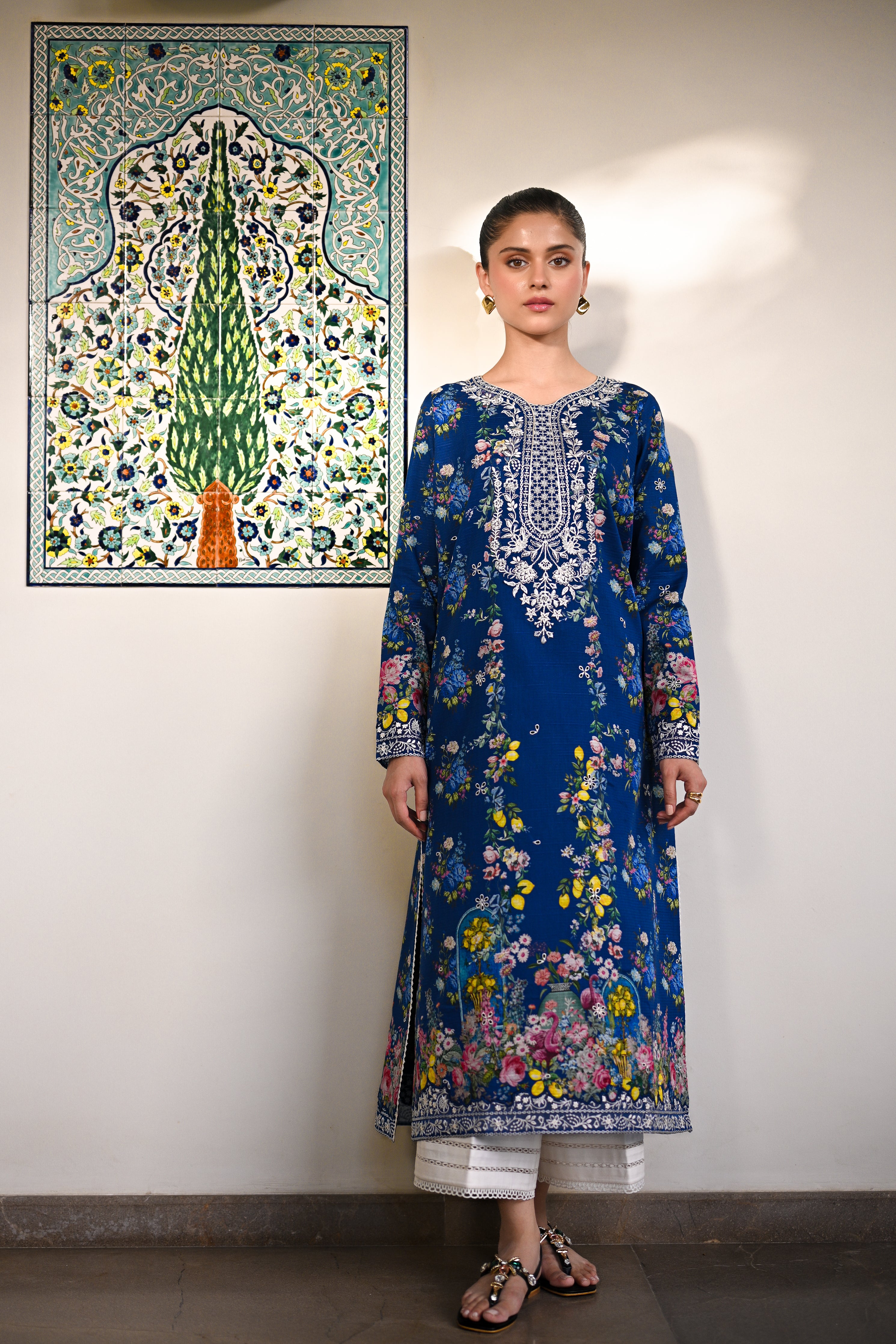 MIDNIGHT IN MAY LUXURY PRINTED EMBROIDERED LAWN SET (NEL-25617)