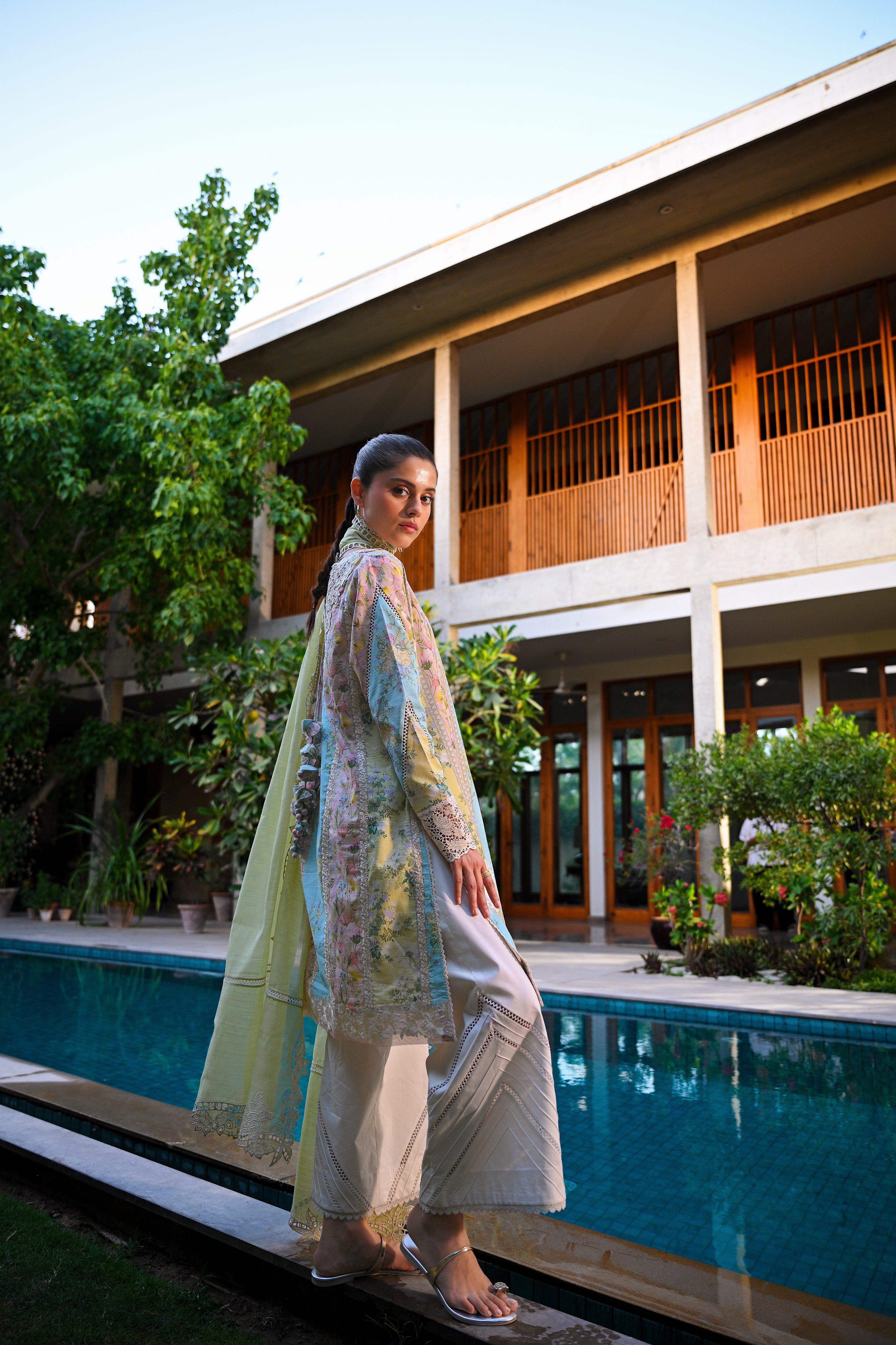 WHISPERS OF SUMMER / PISTACHIO LUXURY PRINTED EMBROIDERED LAWN SET (NEL-25620)