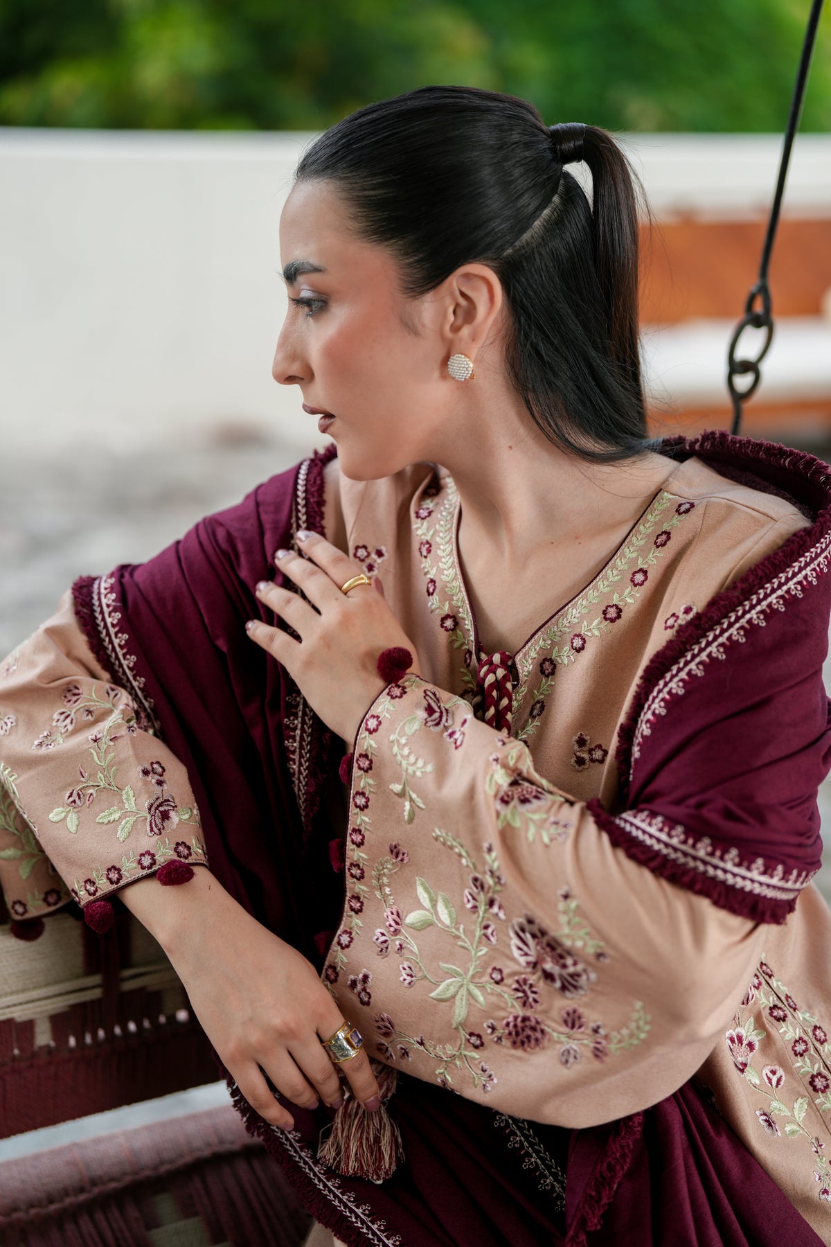 Dopahar LUXURY EMBROIDERED KARANDI 3PCS SET (NPA3-26468)