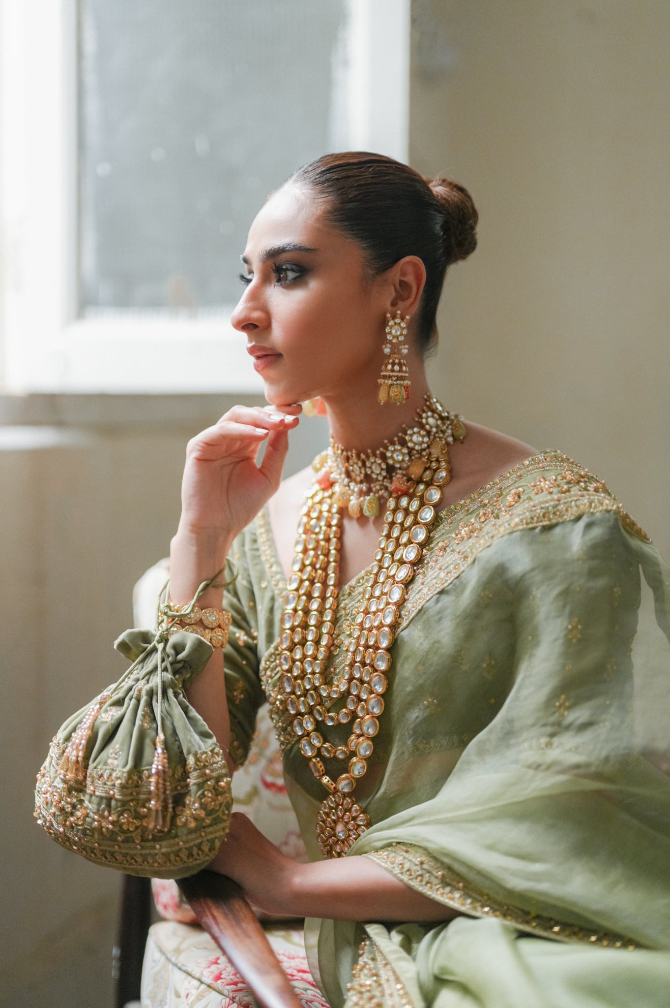 Formal Pastel Pistachio Saree (NPA3-23428)