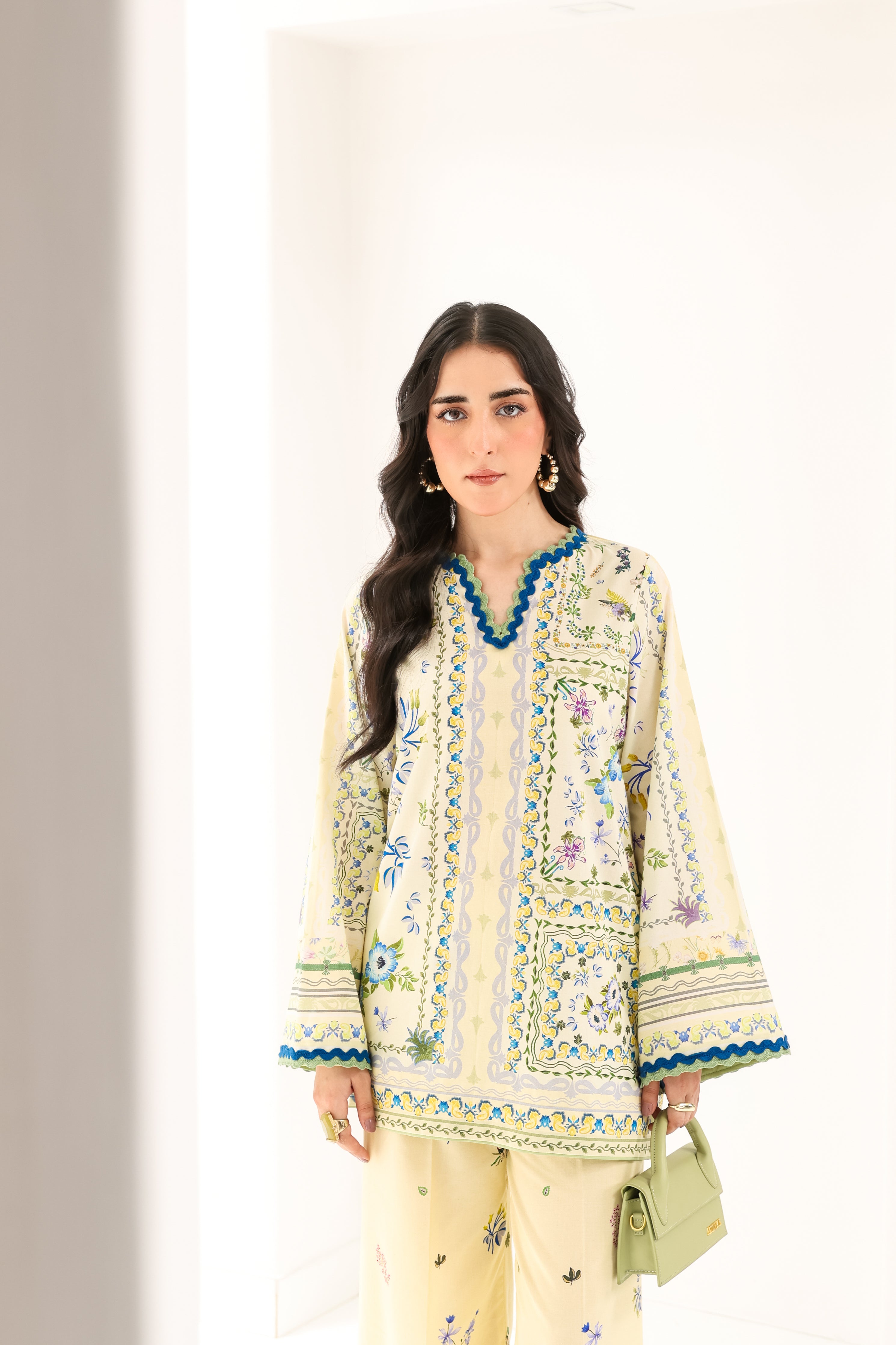 BUTTER YELLOW LUXURY PRINTED 2PCS SET (NPA2-25311) READY TO WEAR