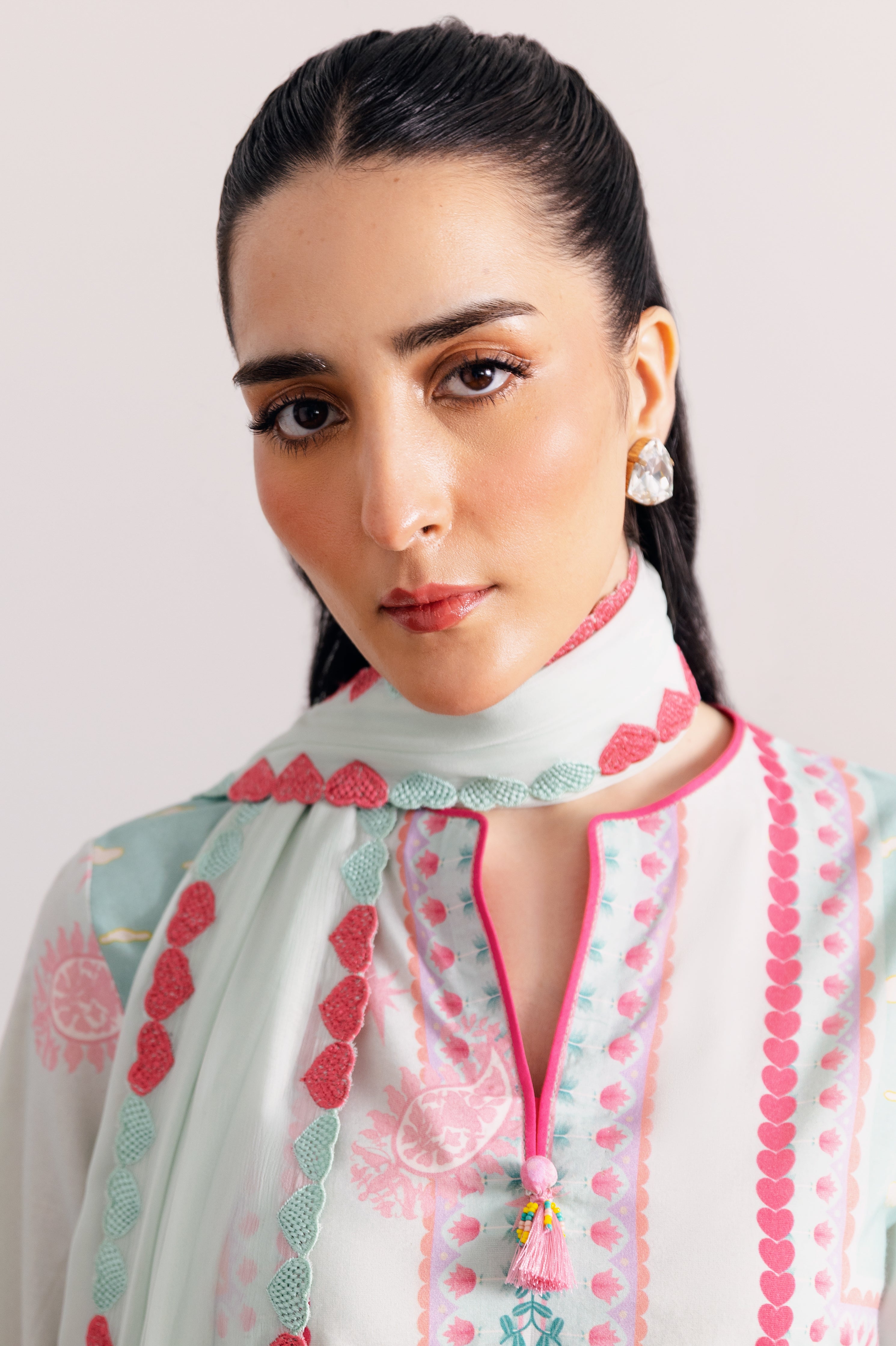 SOFT MINT GREEN LUXURY PRINTED 3PCS SET (NPA3-25432)-READY TO WEAR