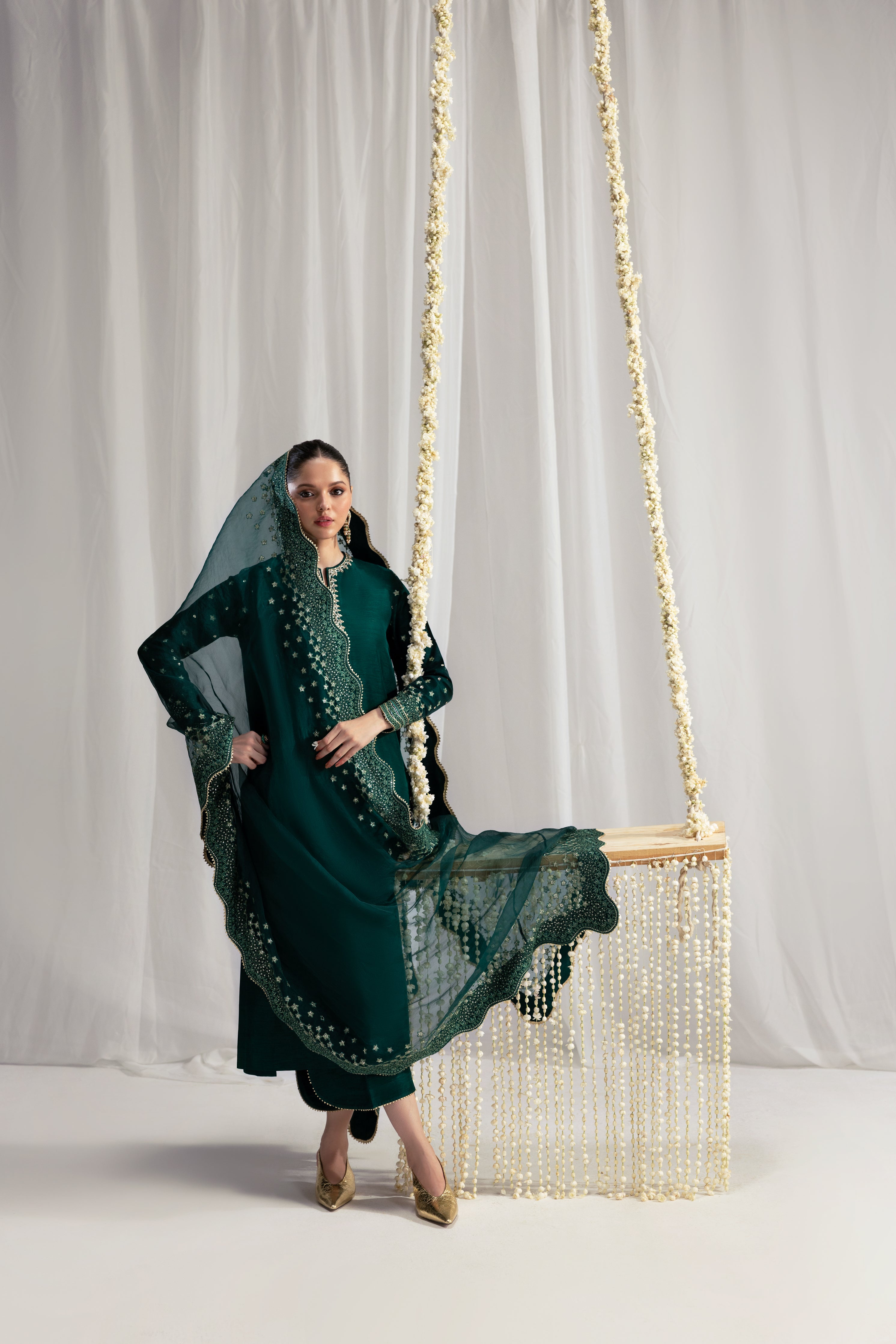 EMERALD GREEN LUXURY WEDDING EDIT 2025 (NPA3-25436) - Booked till Sept Oct taking Orders for Nov