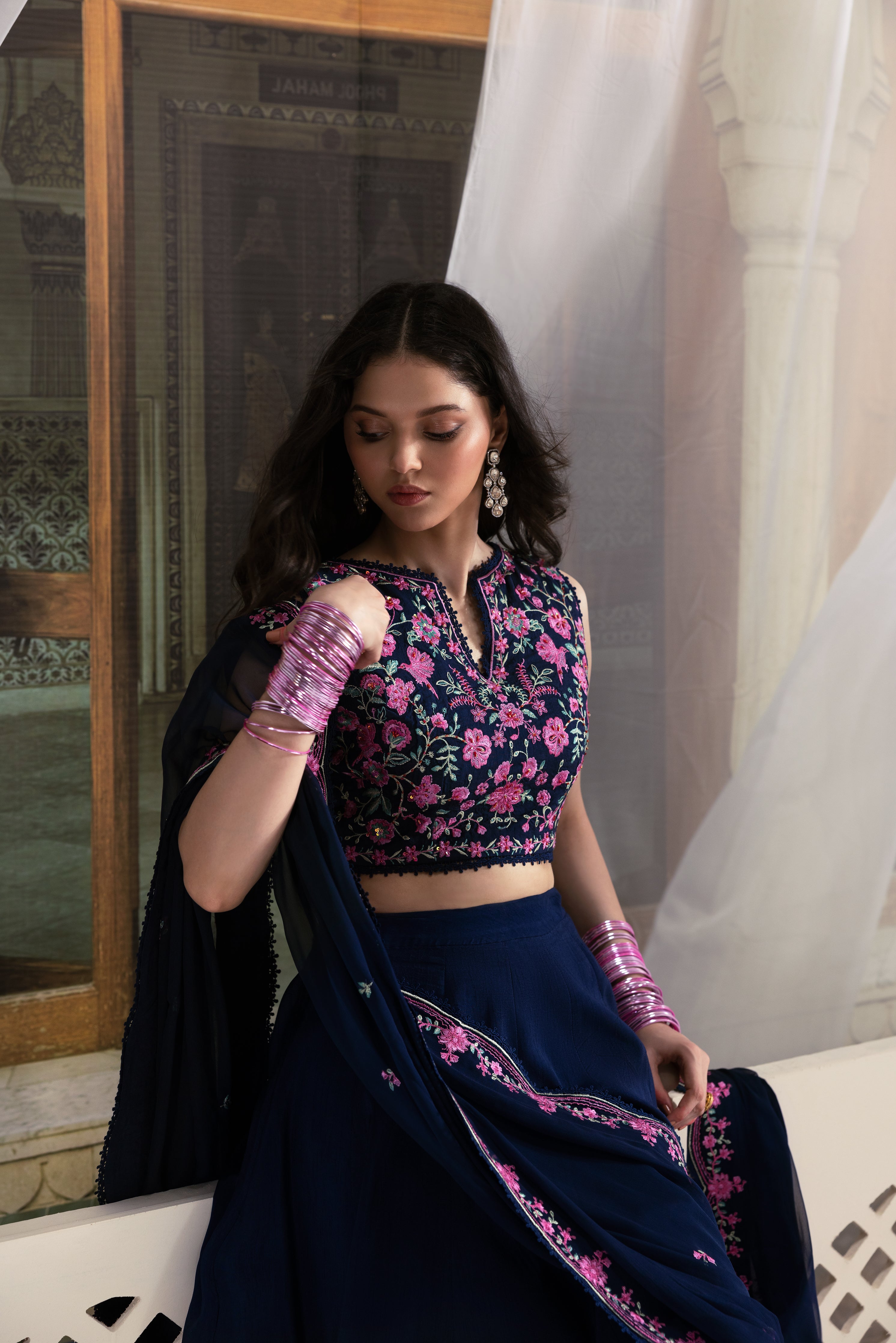 NAVY BLUE LEHENGA CHOLI WEDDING EDIT 2025 (NPA3-25434)