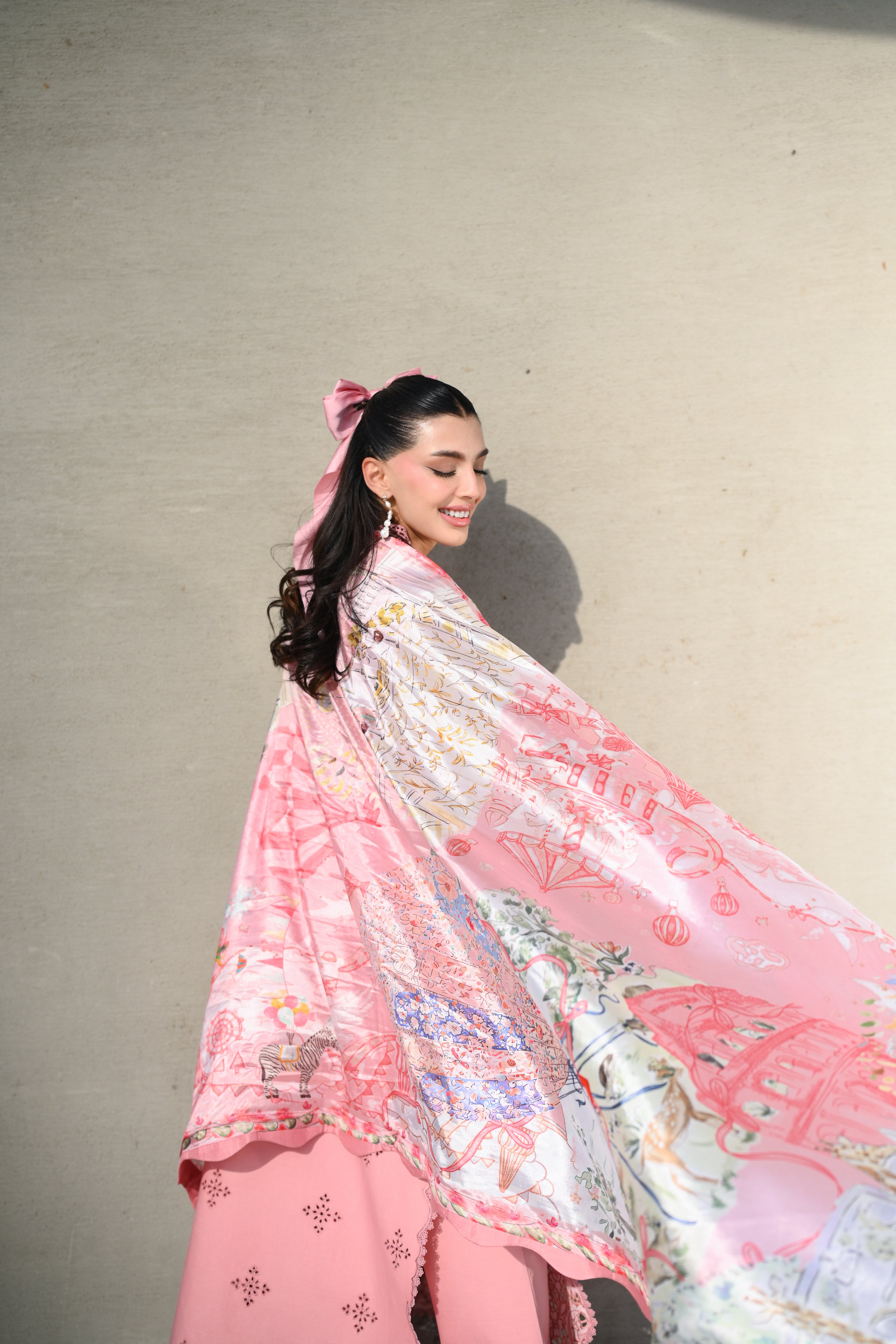 BABY BLUSH PINK LUXURY EMBROIDERED LAWN SET (NEL-26612) LUXURY LAWN x EID 2026