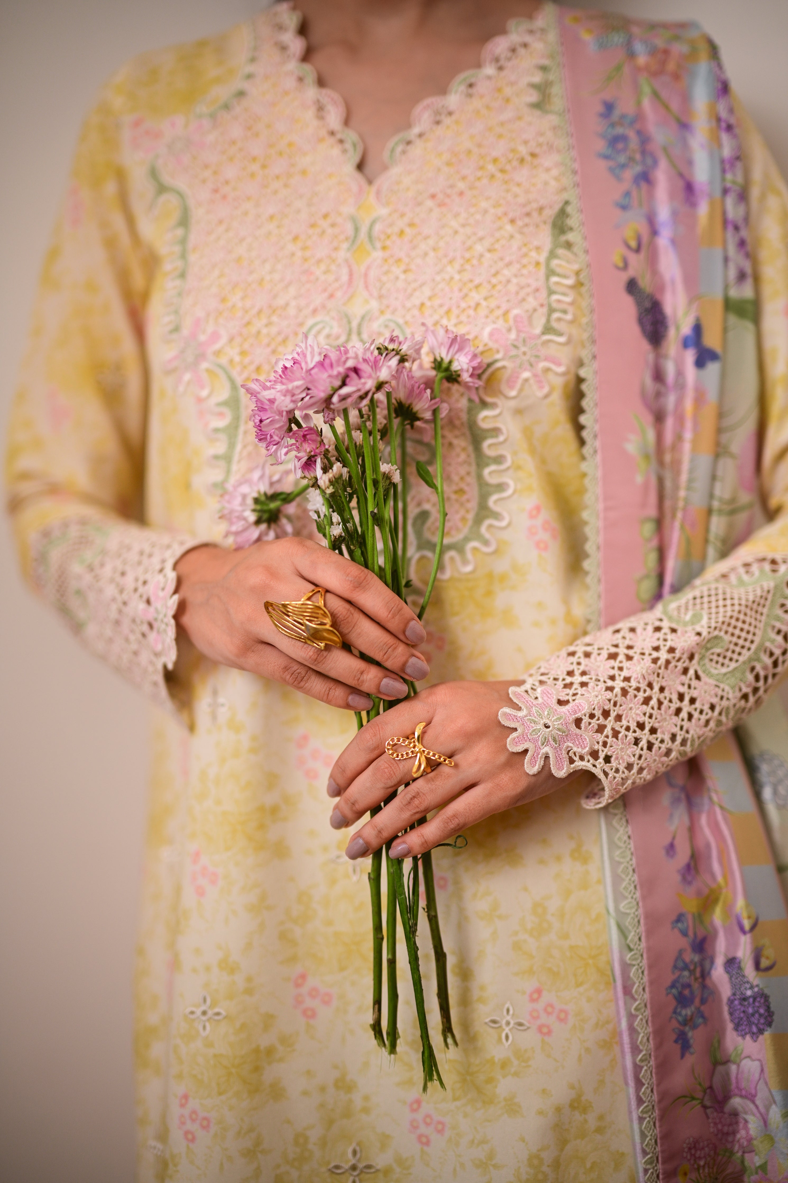 BUTTERCUP GARDEN LUXURY PRINTED EMBROIDERED LAWN SET (NEL-26620) - EID UL ADHA 2026