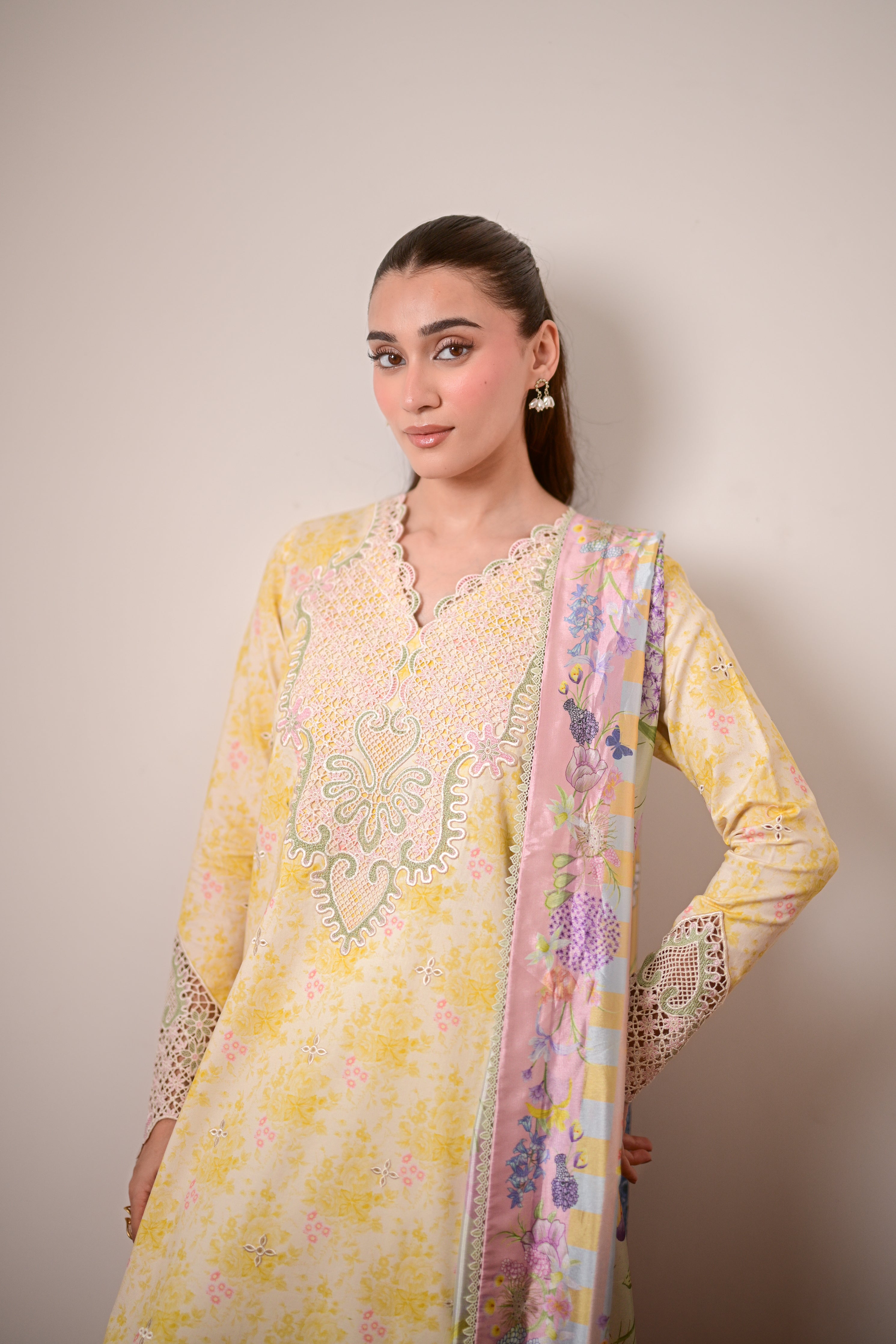 BUTTERCUP GARDEN LUXURY PRINTED EMBROIDERED LAWN SET (NEL-26620) - EID UL ADHA 2026