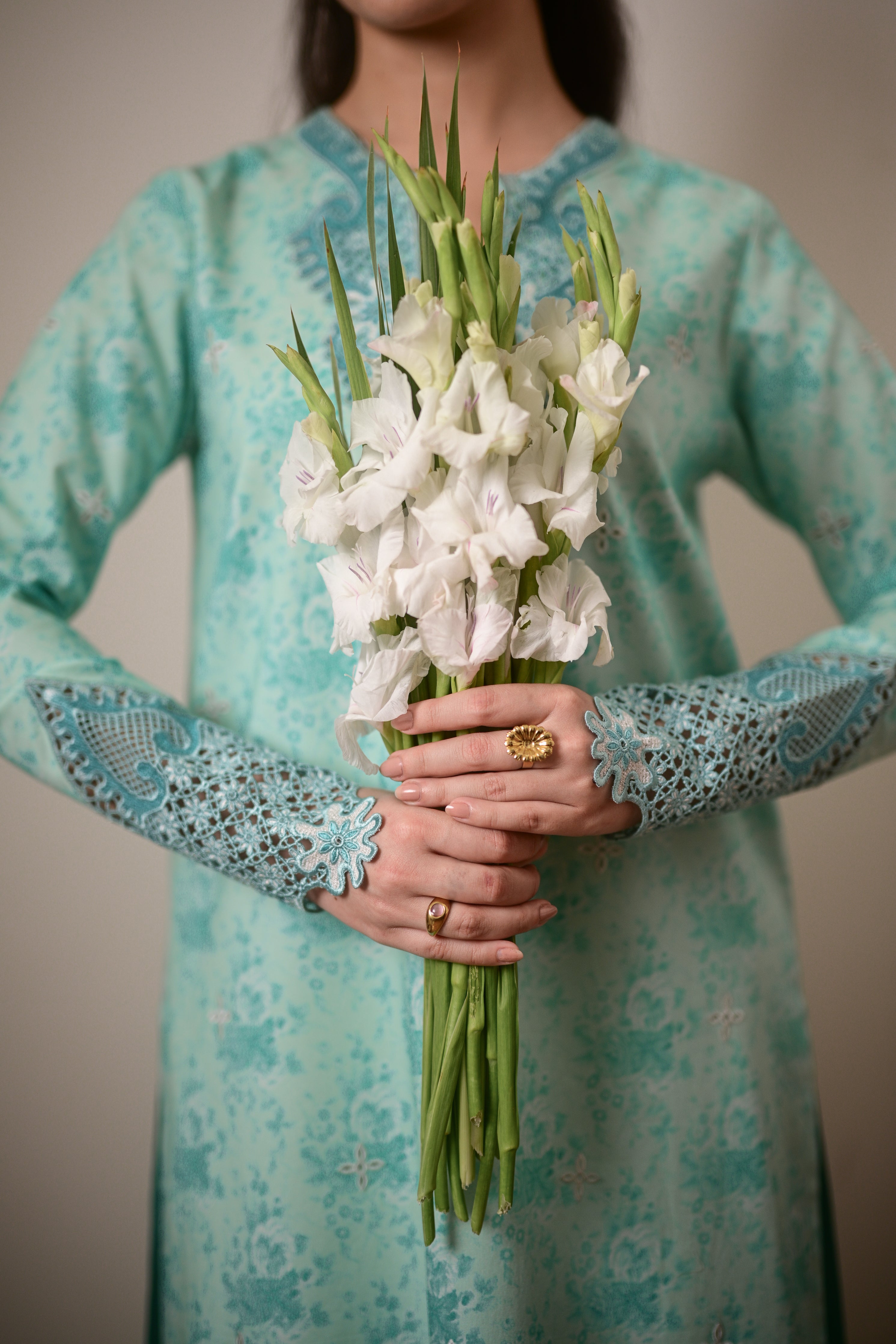 AQUA GARDEN LUXURY PRINTED EMBROIDERED LAWN SET (NEL-26621) EID UL ADHA 2026