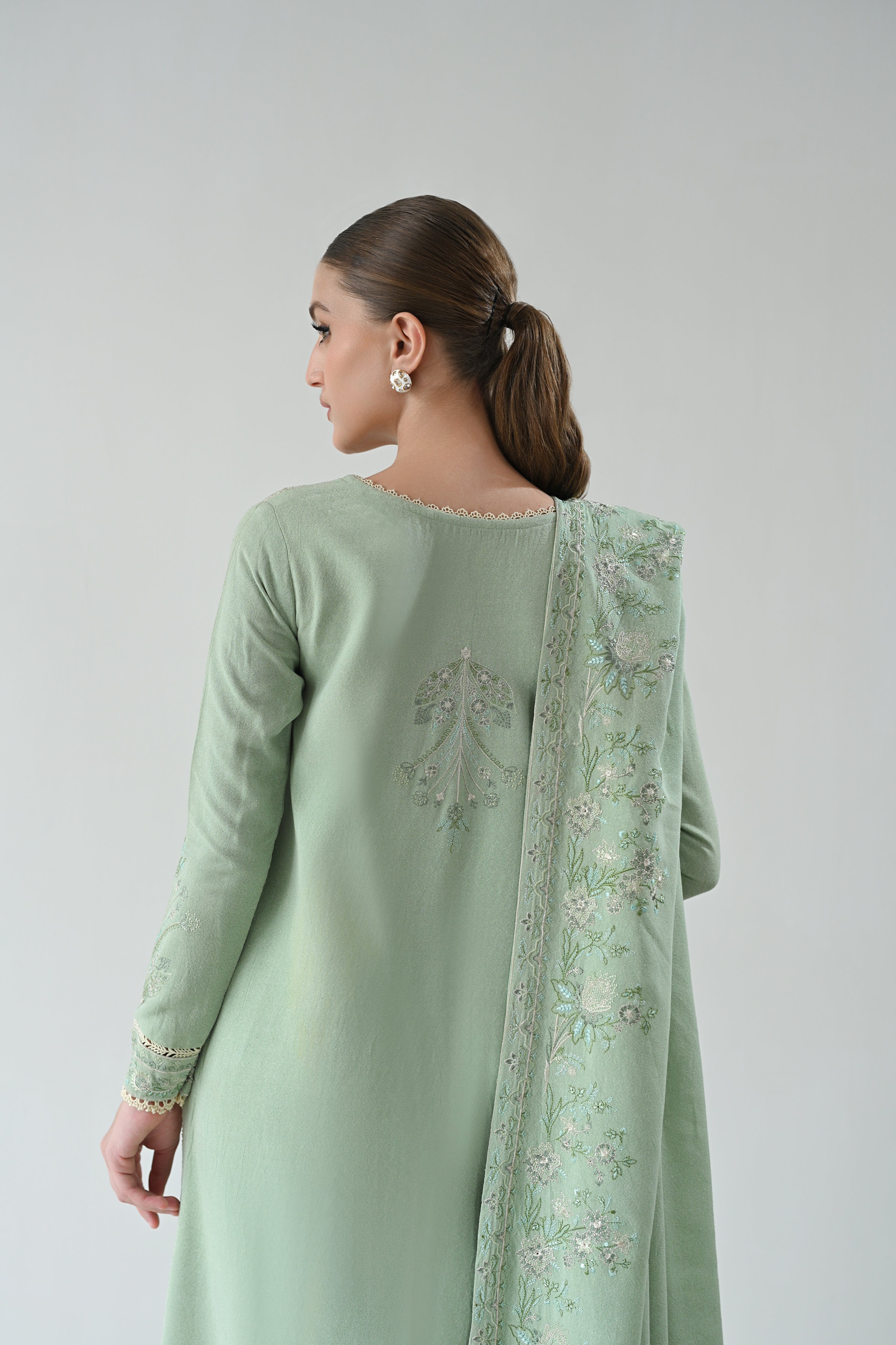 GLACIAL PASTEL GREEN LUXURY EMBROIDERED KARANDI SET (NEL-24627)