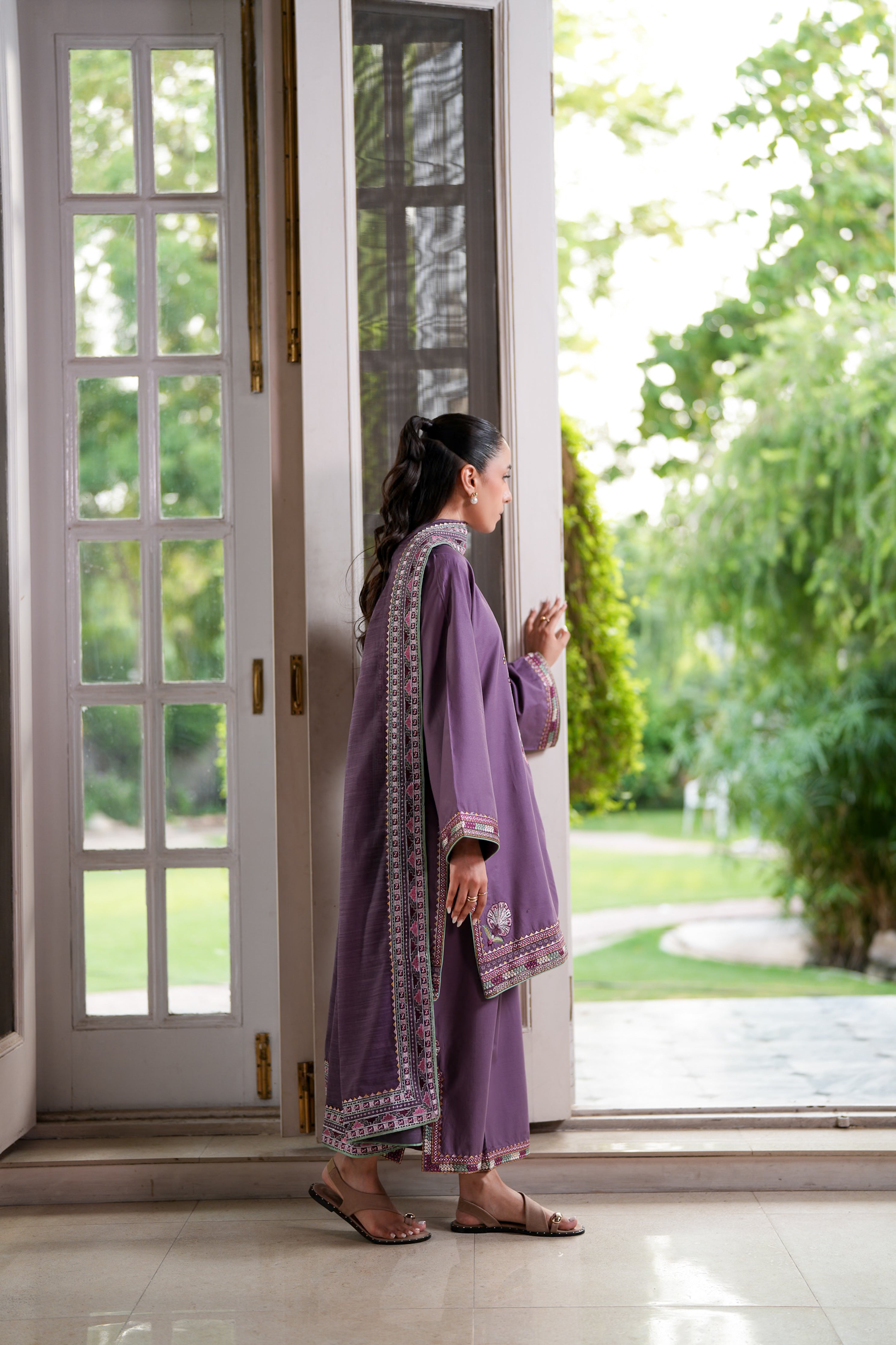 LAVENDER LUXURY EMBROIDERED LAWN 3PCS SET (NPA3-26439) - READY TO WEAR STAYCATION 2026