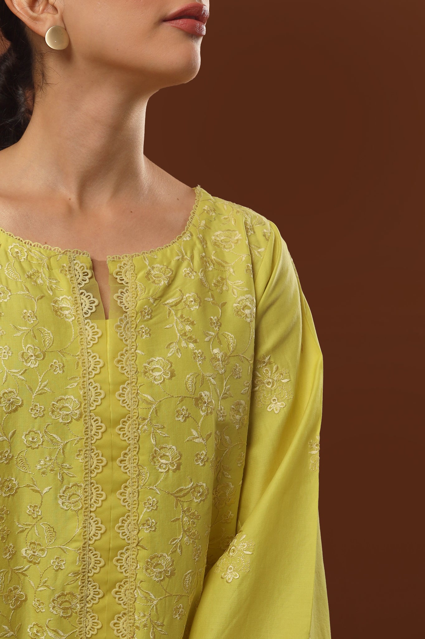 55% OFF LIME LAWN EMBROIDERED SET (KURTA & TROUSER) NPA2-23311