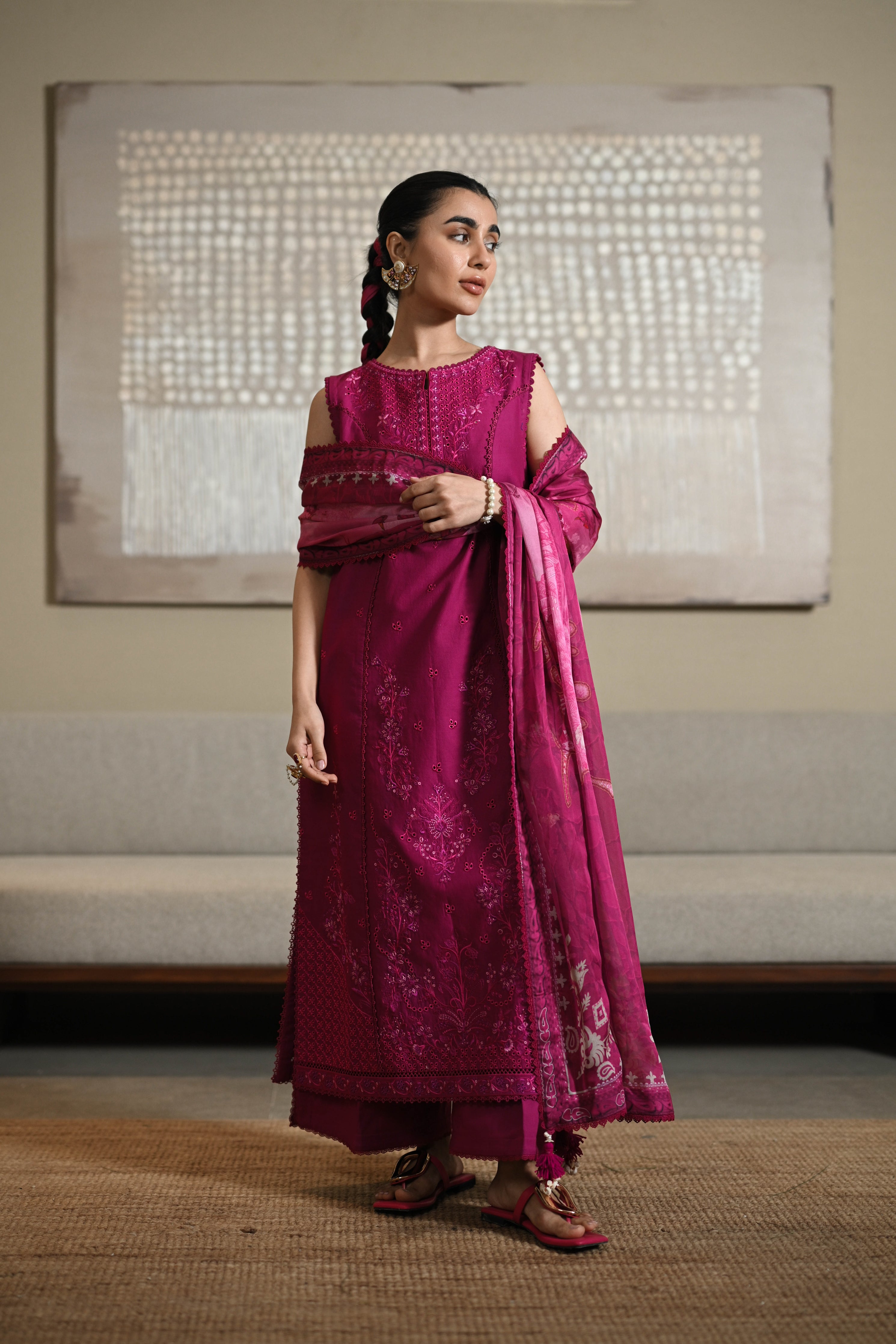 SONA 2: FUCHSIA LUXURY LAWN EMBROIDERED SET (NEL-25609)