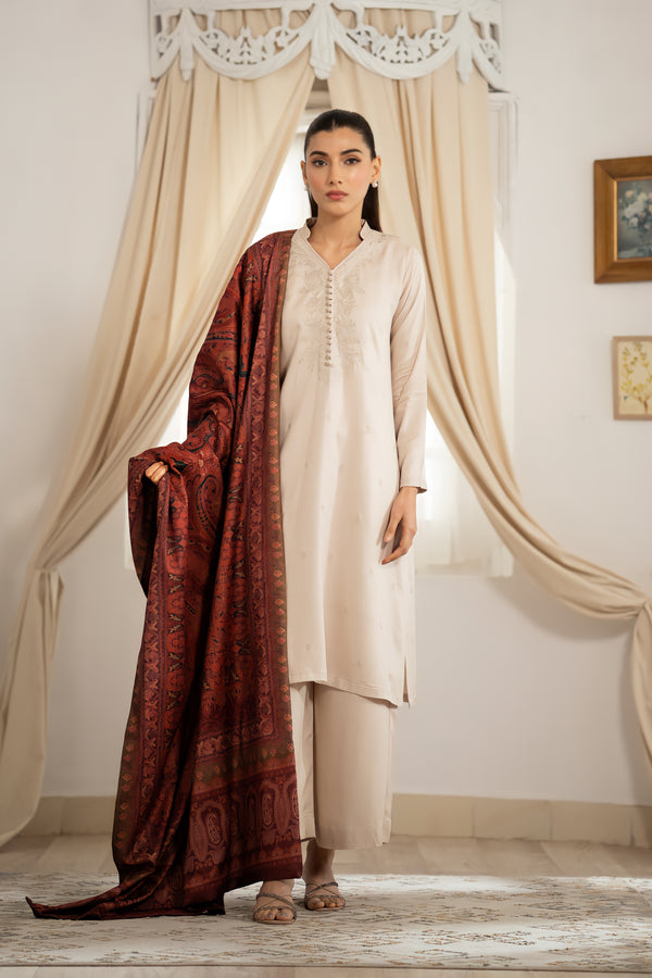 30% OFF Ivory Fall Embroidered Set NEL-23648