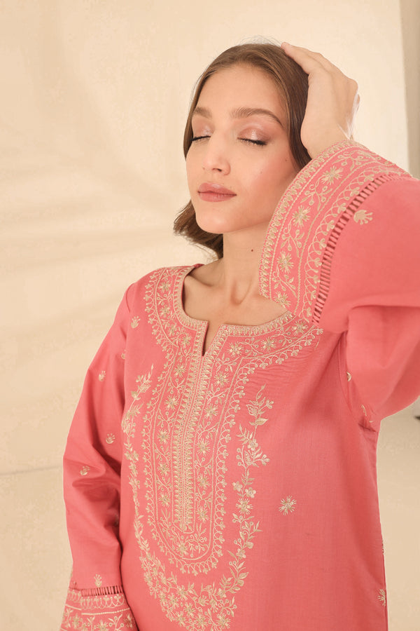 20% OFF PESCA PINK EMBROIDERED TWO PIECE SET (NPA2-23309)