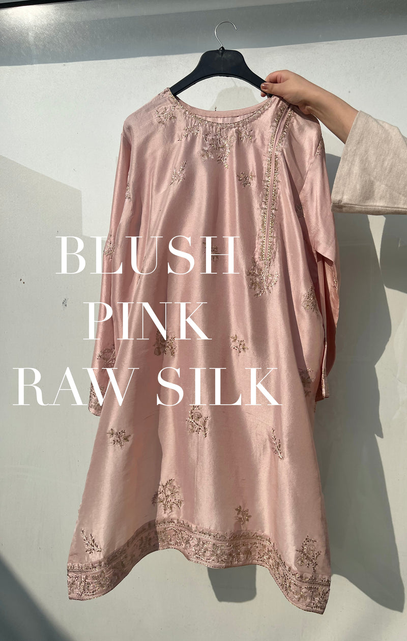 Blush Pink Raw Silk - Made on Order